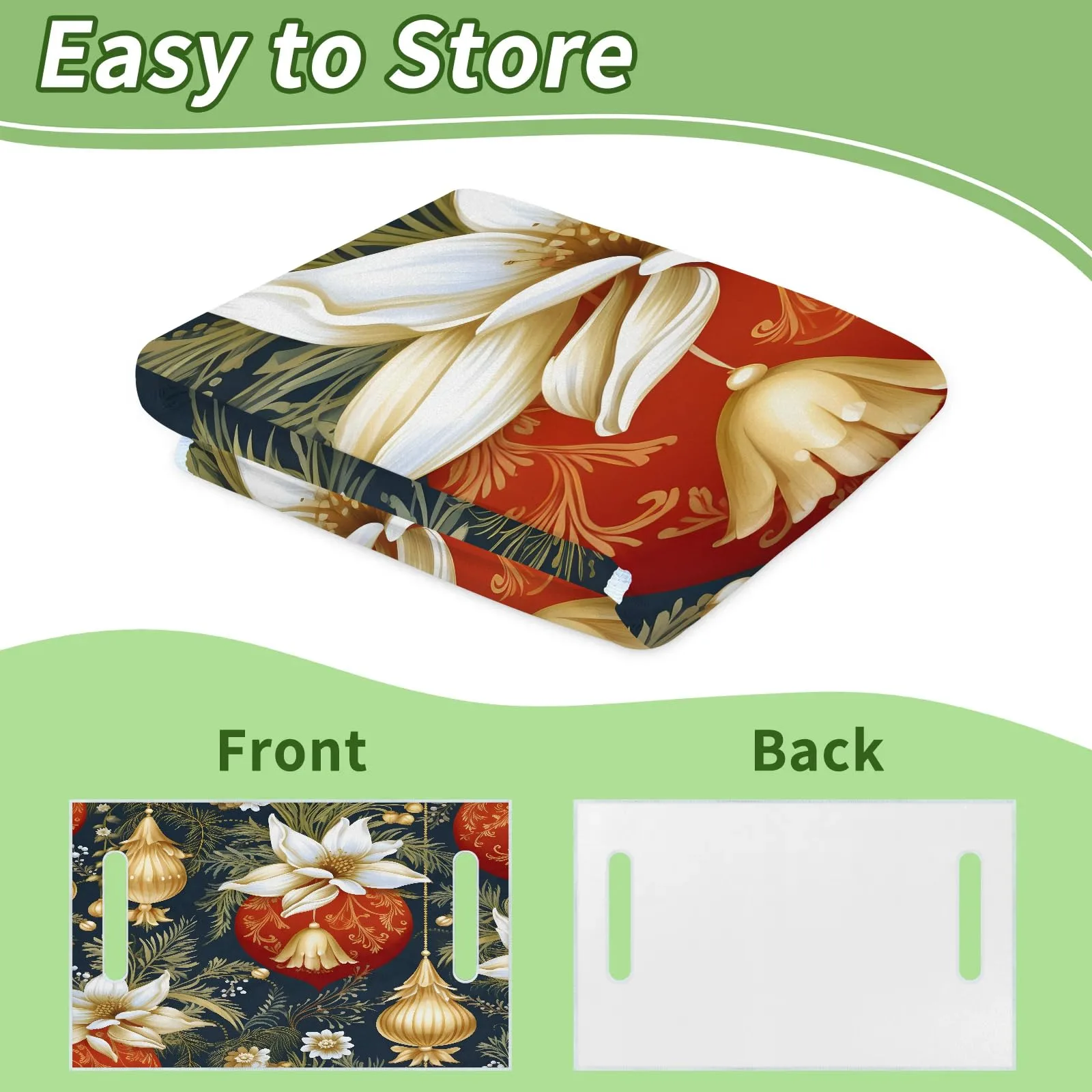 Tiveruda Christmas Lily Golf Cart Seat Cover 51 x 31 in image 4