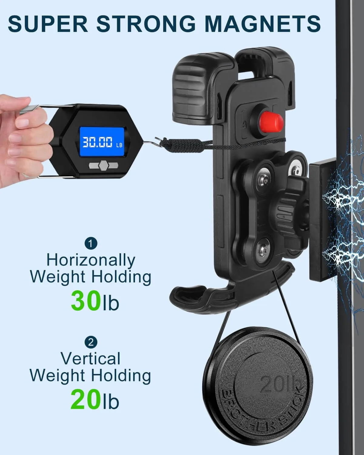 LEAPGOMAX Magnetic Golf Cart Phone Holder Mount image 3