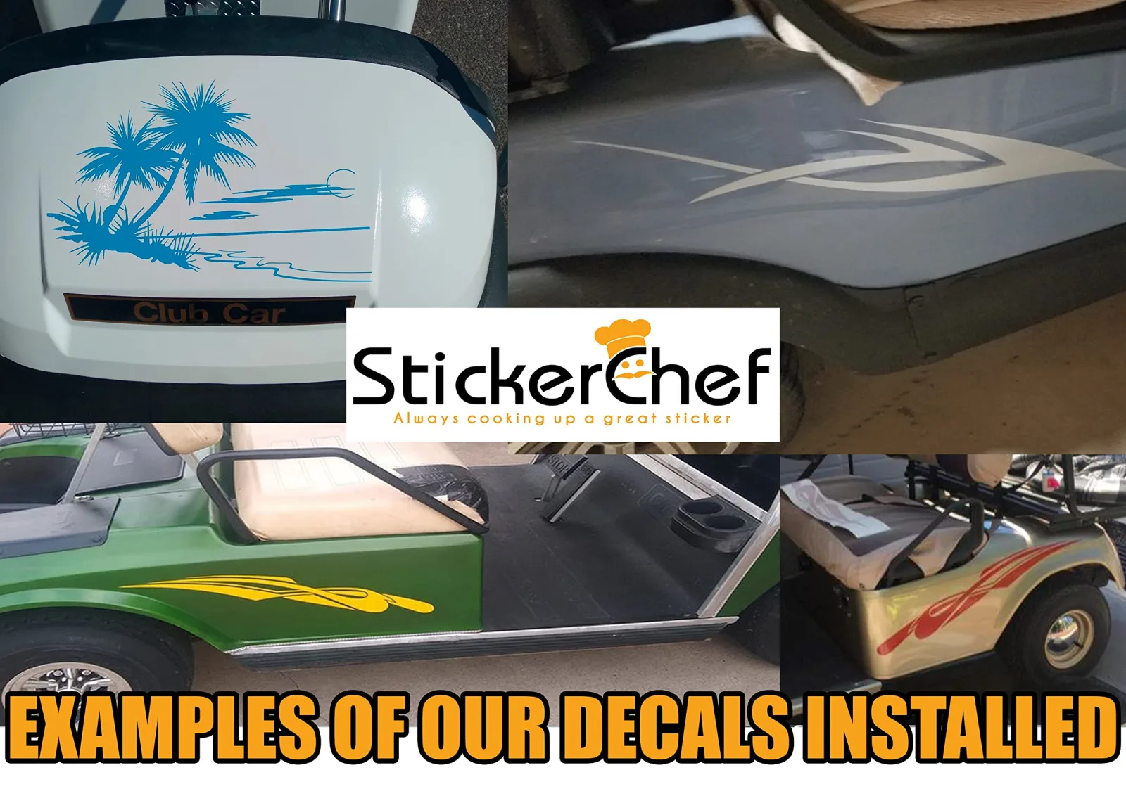 Generic HF01 Golf Cart Vinyl Decal Graphics Set image 4