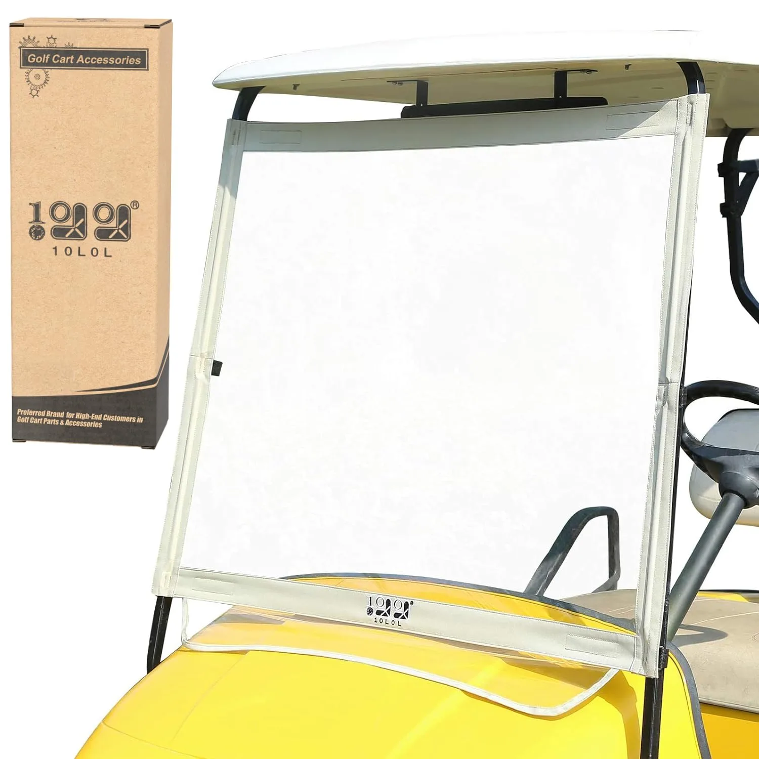10L0L Clear Foldable Windshield for E-Z-GO TXT
