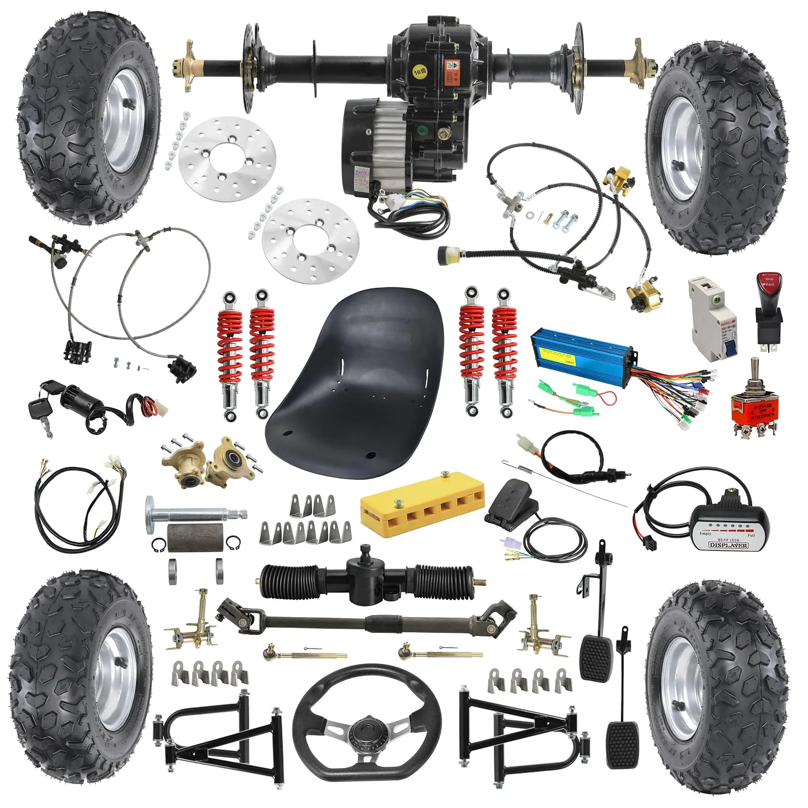 YC Yier 48V 1000W Motor & 30" (760mm) Rear Axle Go-Kart Kit