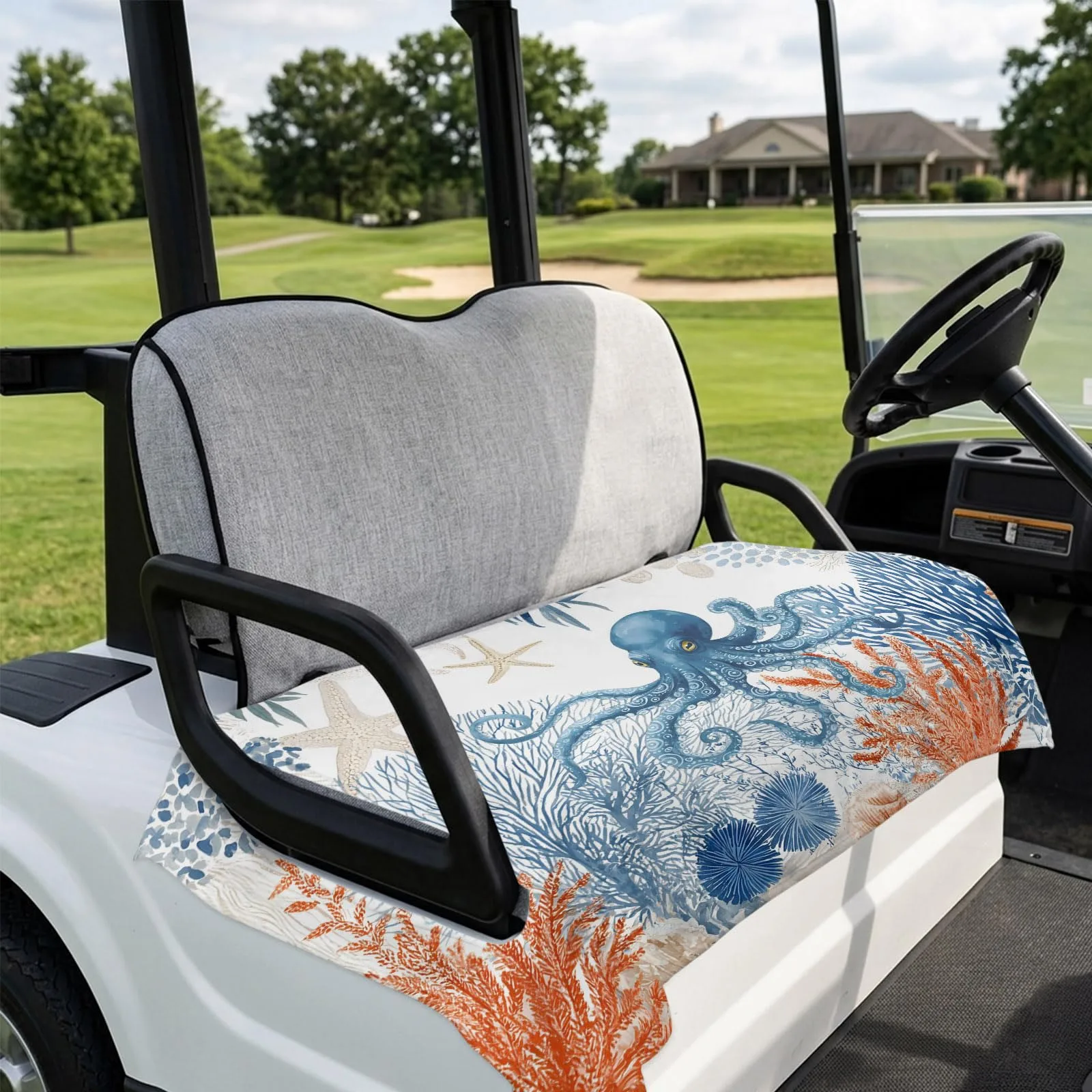 DecorLovee Blue Golf Cart Seat Cover, 51 x 31 Inch image 4