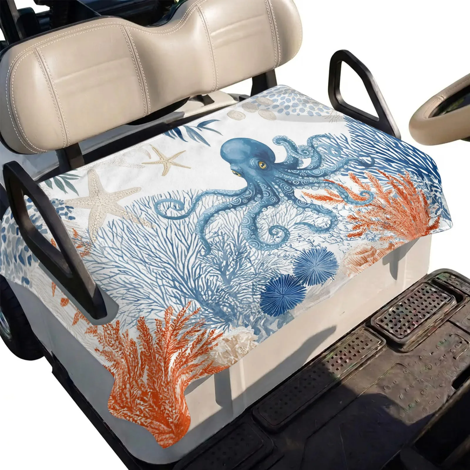 DecorLovee Blue Golf Cart Seat Cover, 51 x 31 Inch