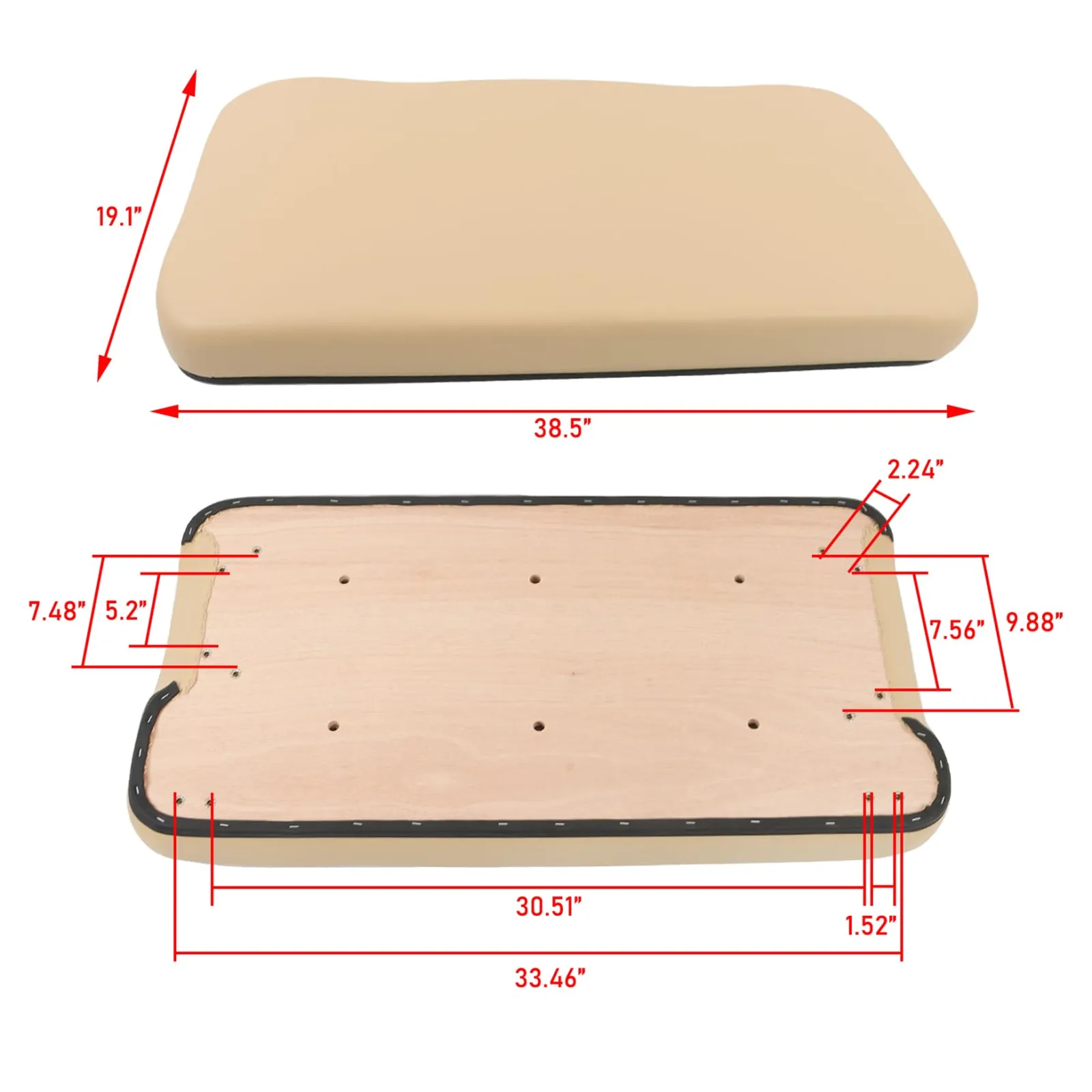 YSMN Front Seat Bottom for Club Car Precedent 2004+ image 3