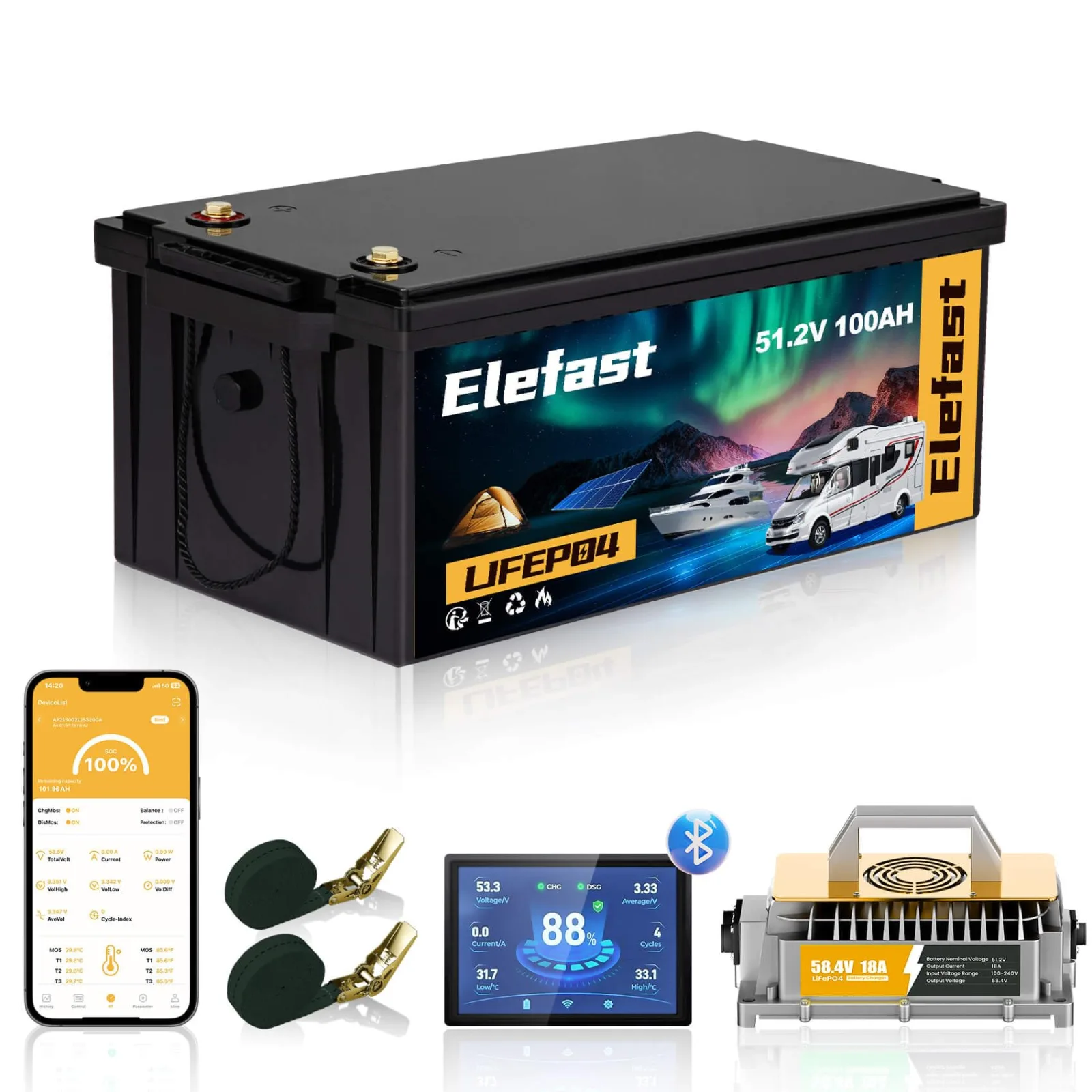 Elefast 48V 100Ah Lithium Golf Cart Battery 48V105AH_SUB