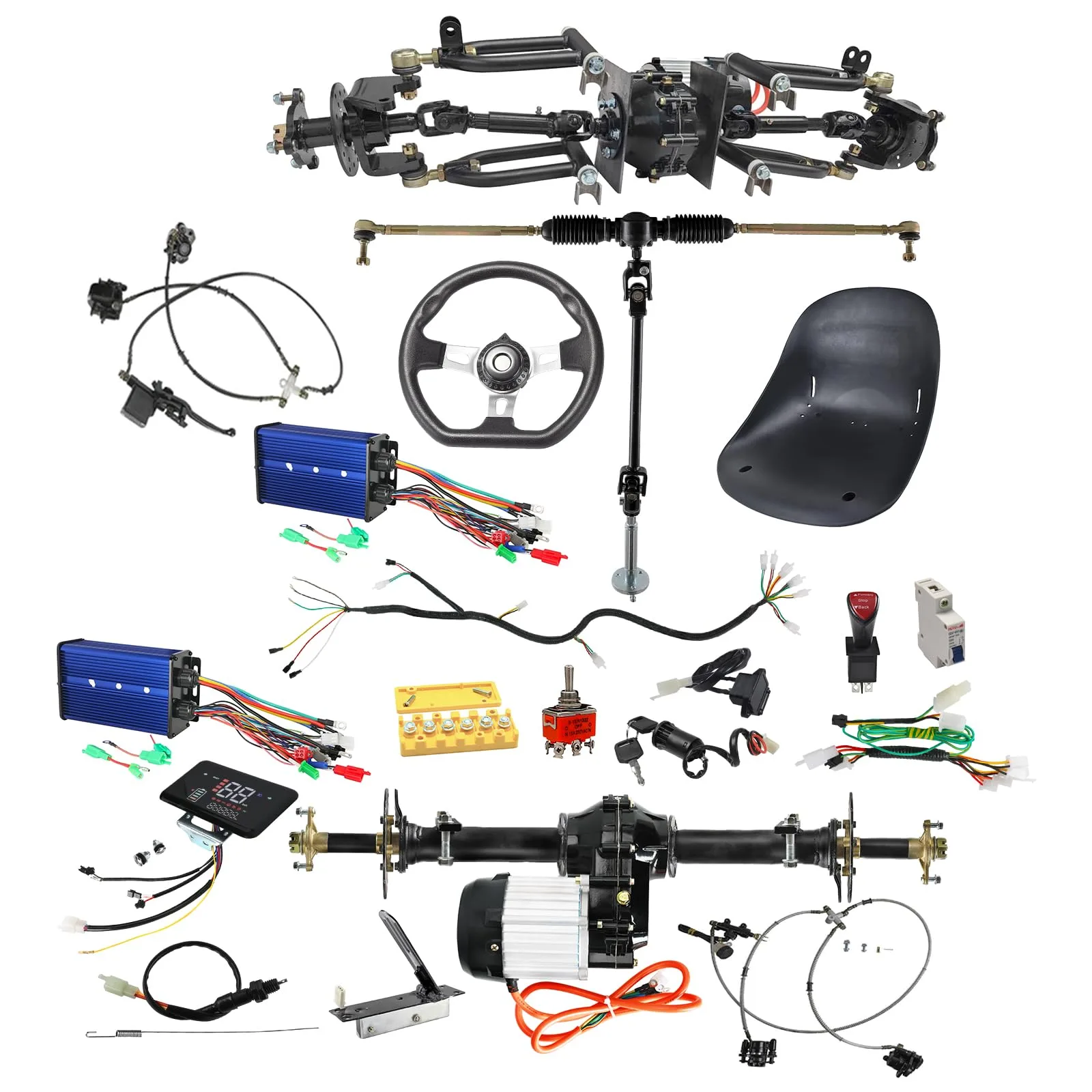 91.SCS 72V 1500W Brushless Motor Kit 4WD Go-Kart Conversion (39DK3D)