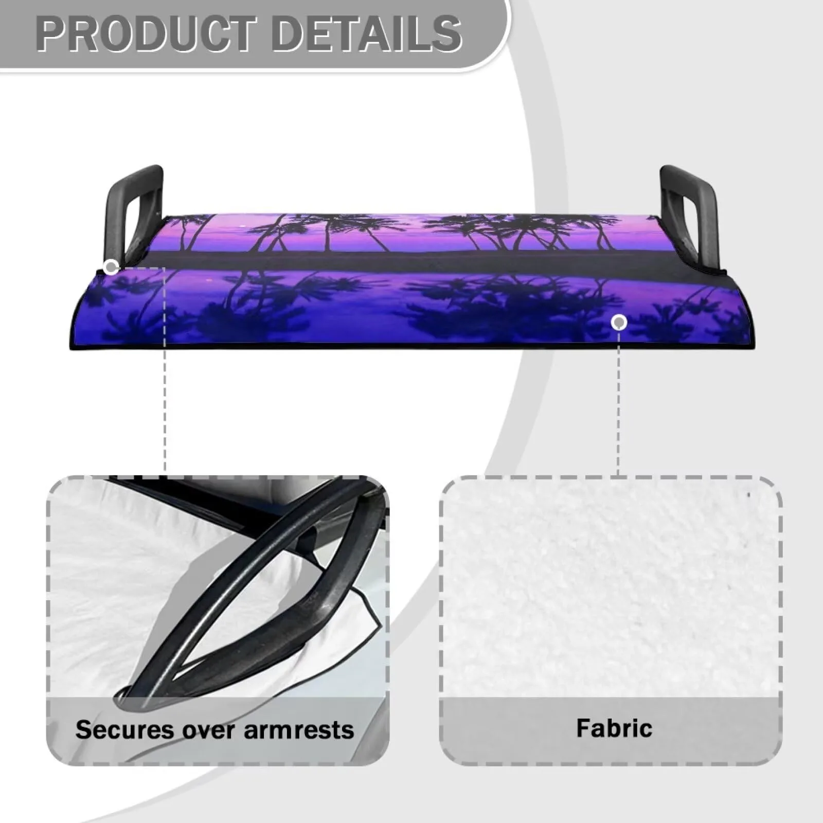 ZIATUBLES Beach Palm Tree Purple Golf Cart Seat Cover — ZIACZ47-24971 image 4