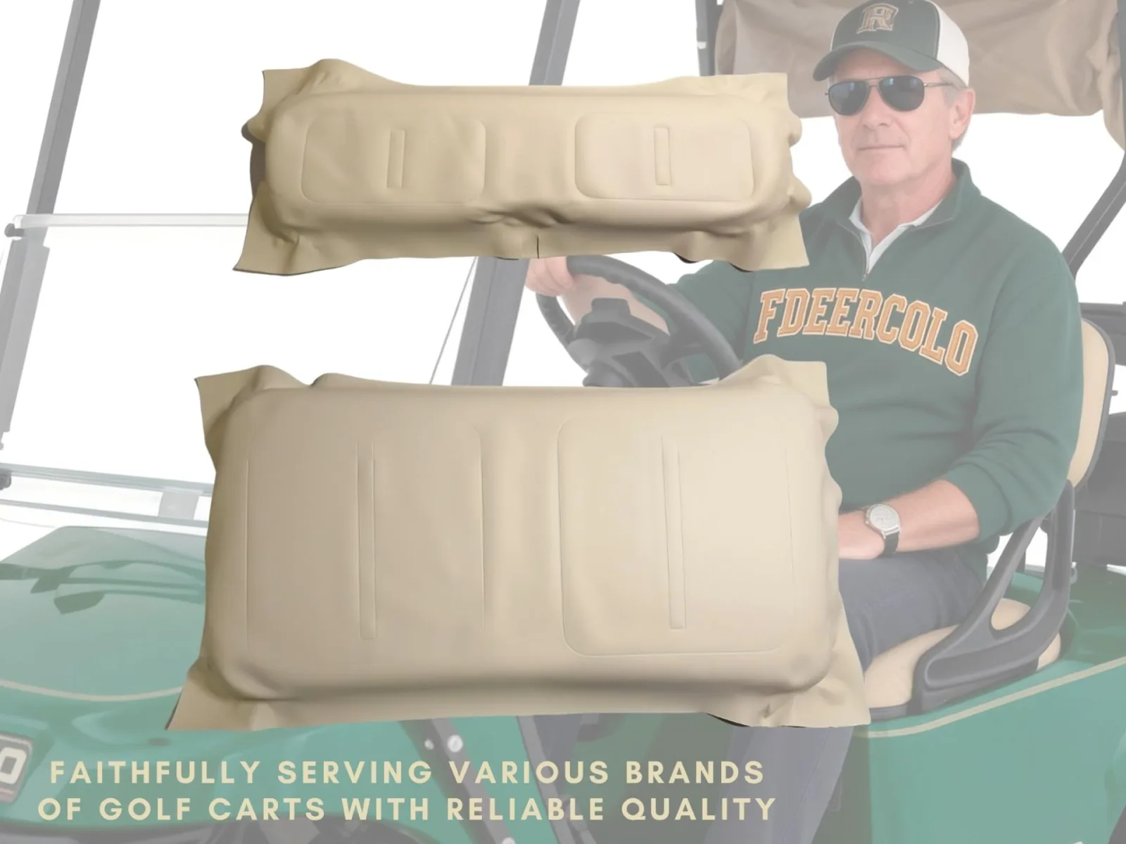 FDEERCOLO E-Z-GO TXT Front Seat Cover Khaki 1994-2013 image 3