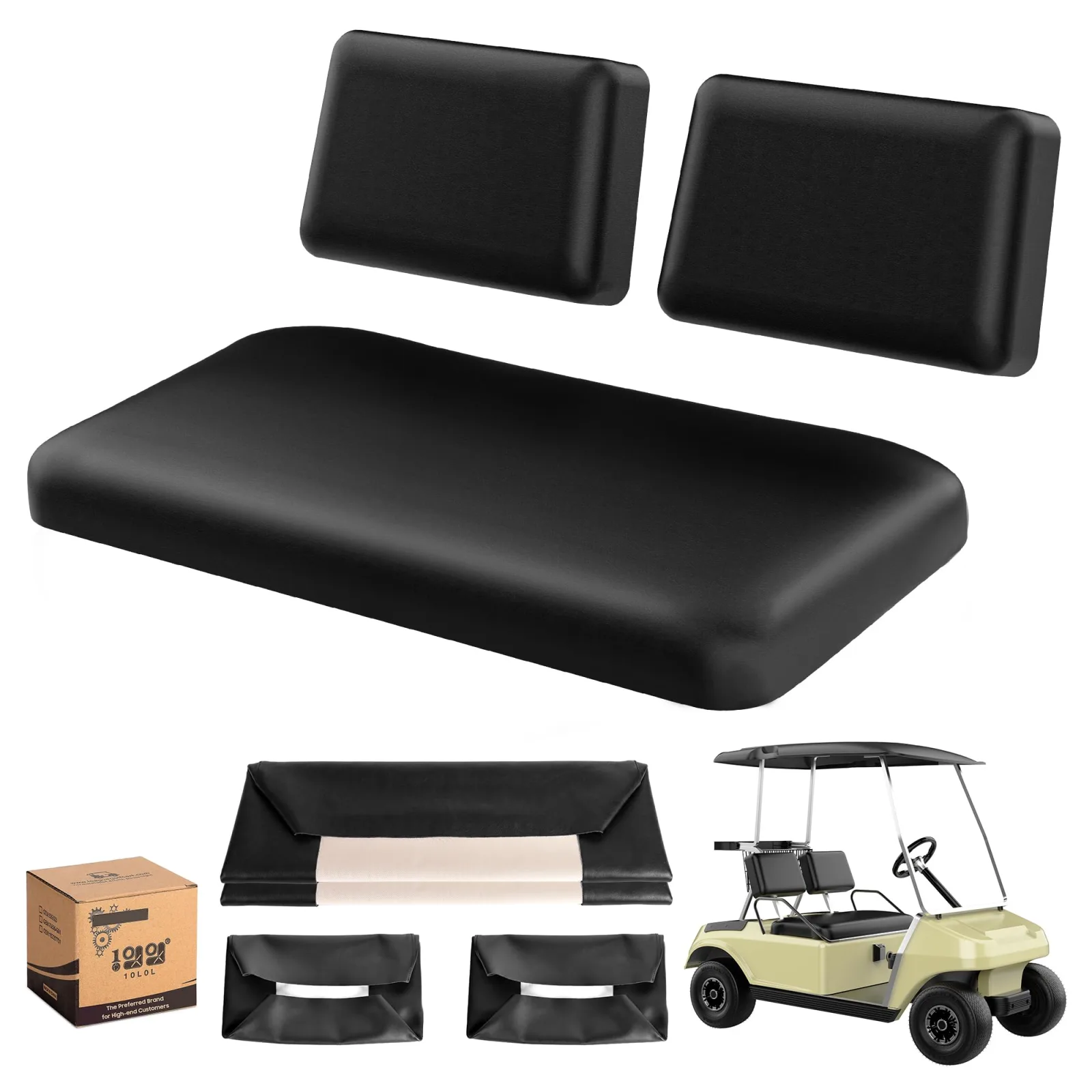10L0L Front Seat Covers for Club Car DS and Yamaha G22