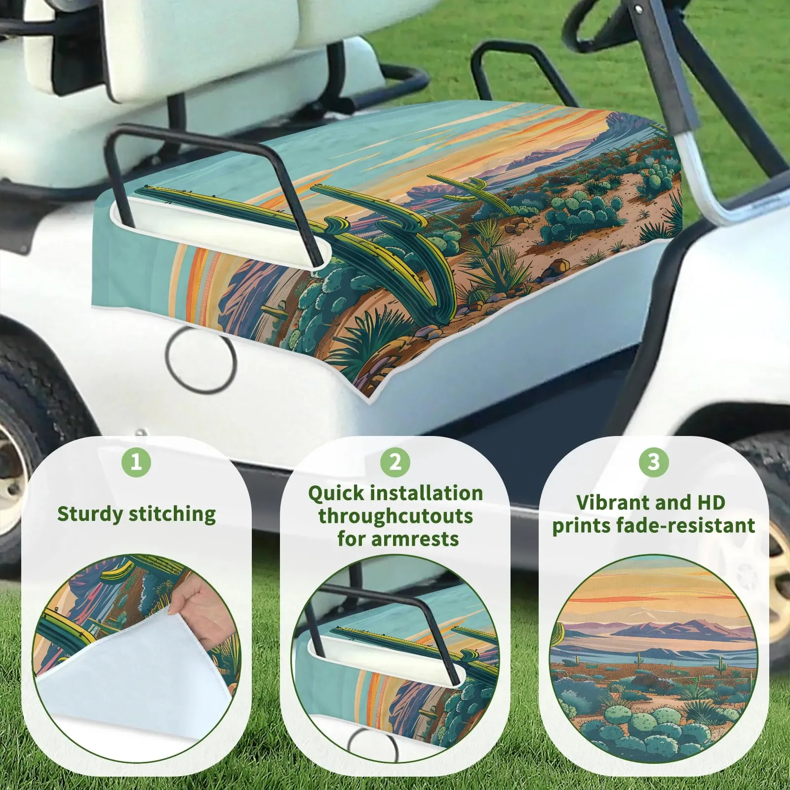 Tiveruda Golf Cart Seat Cover for Double Seats image 3
