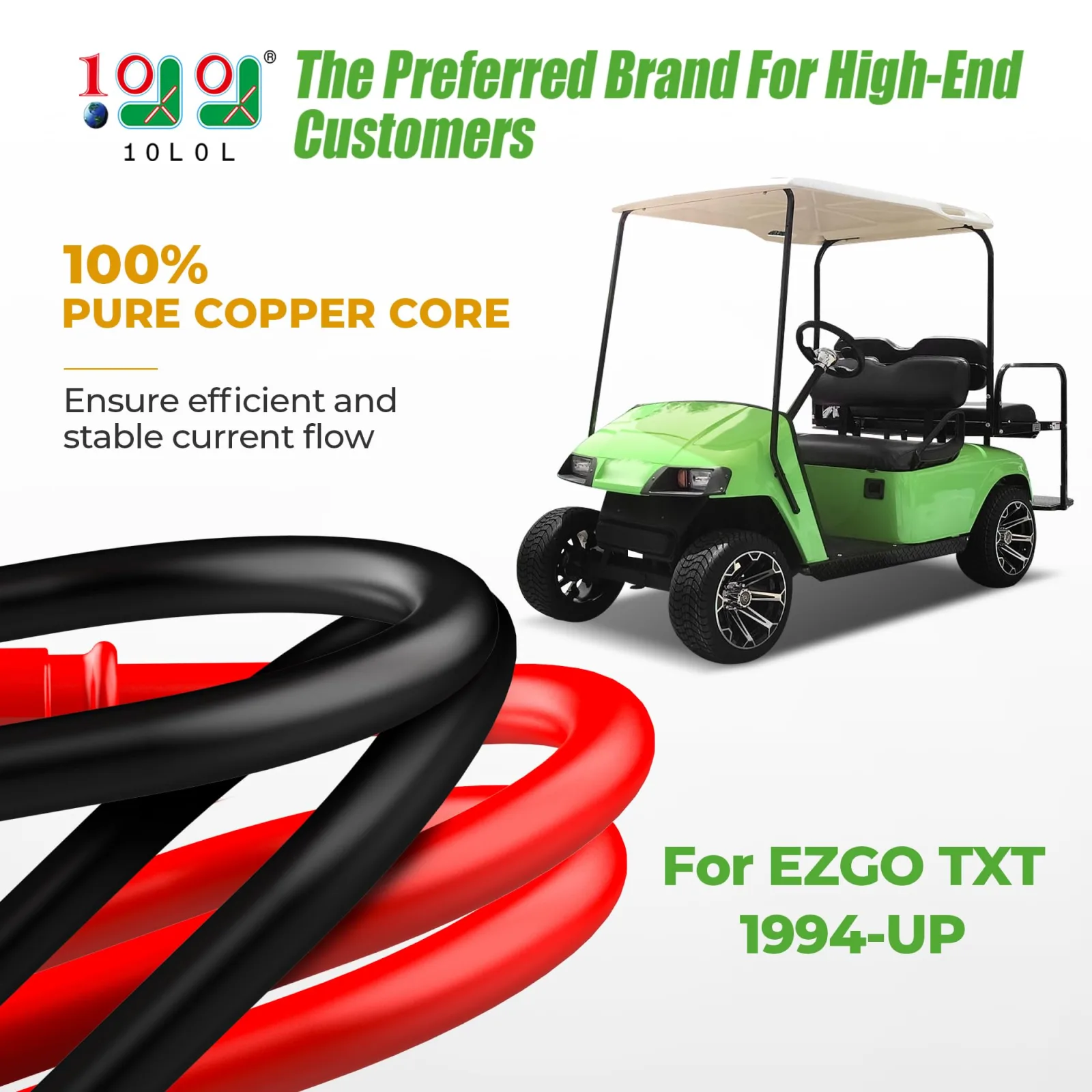 10L0L Battery Cables for 36V E-Z-GO TXT 1994-Up image 2