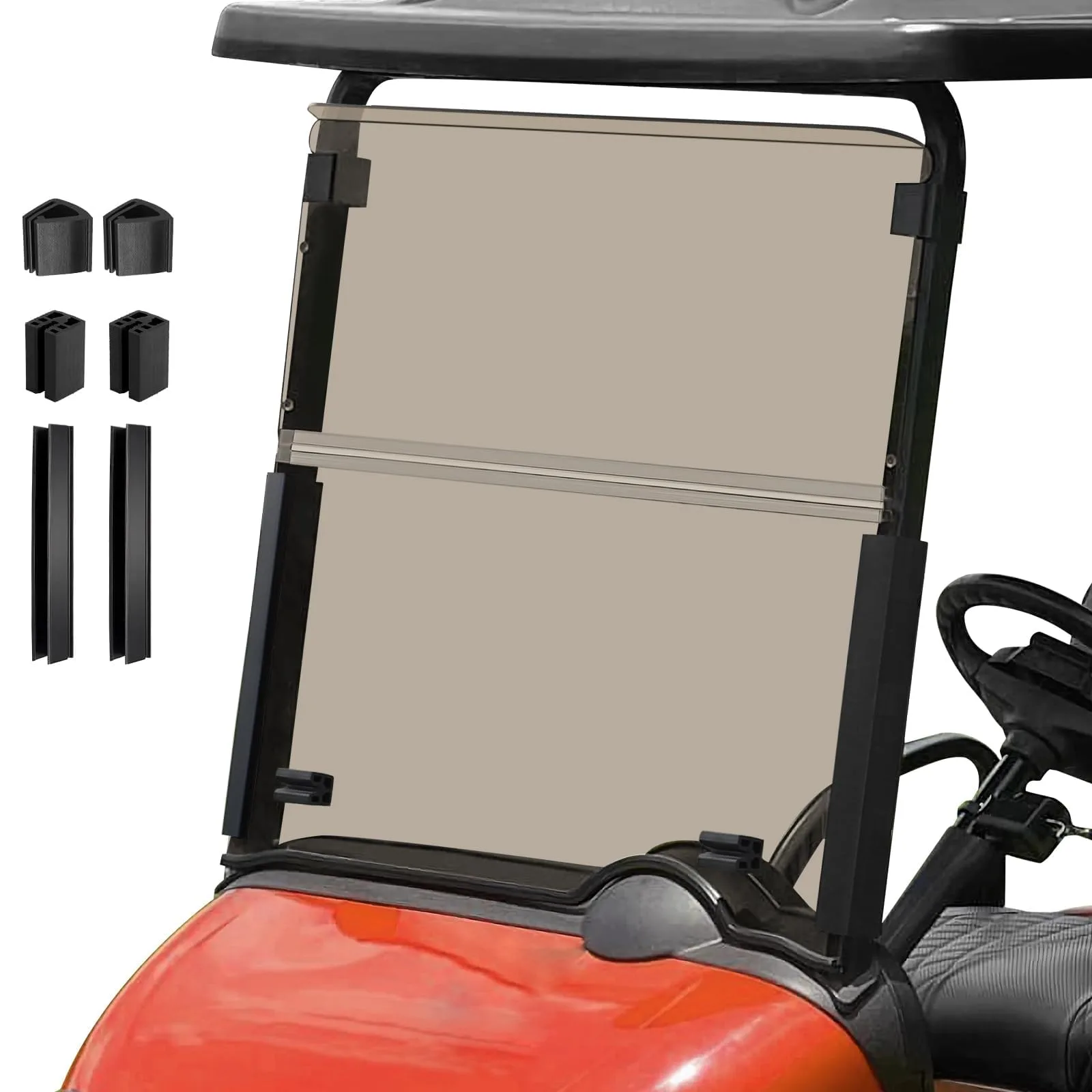 RIZINKART 5mm Foldable Windshield for E-Z-GO RXV