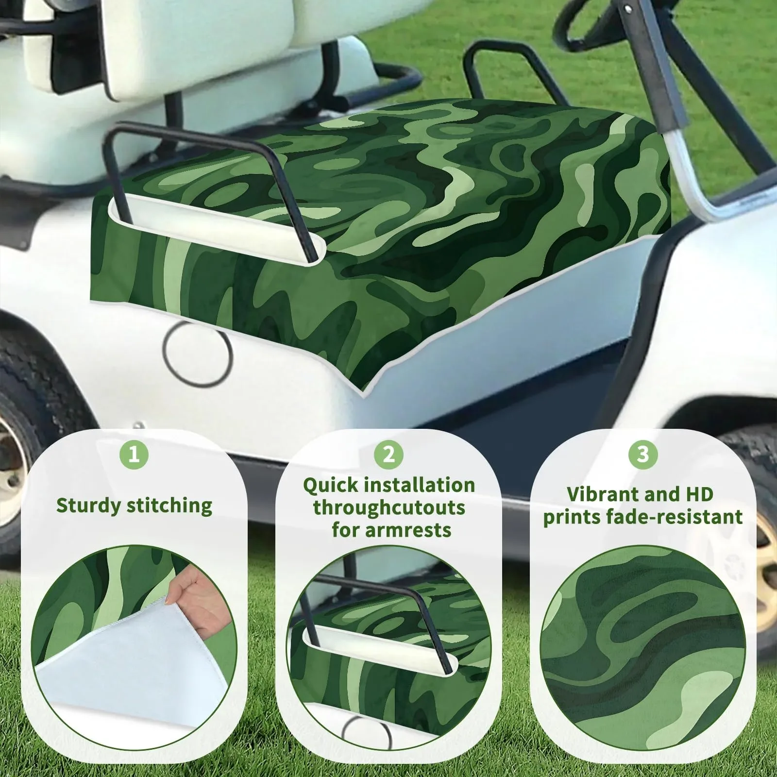 Tiveruda Golf Cart Seat Cover for Double Seats, 51 x 31 in image 3