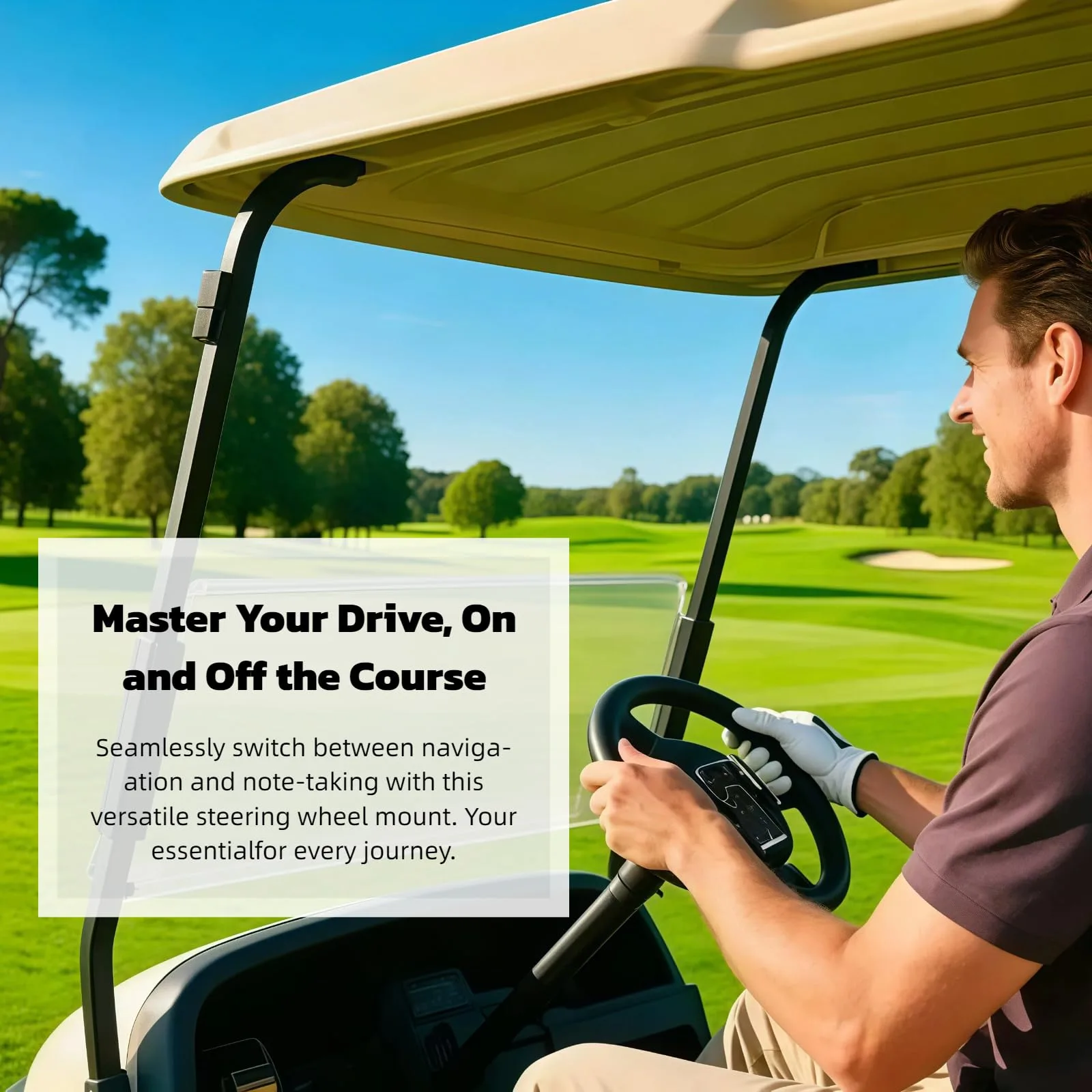 Generic Golf Cart Steering Wheel Phone Holder image 2