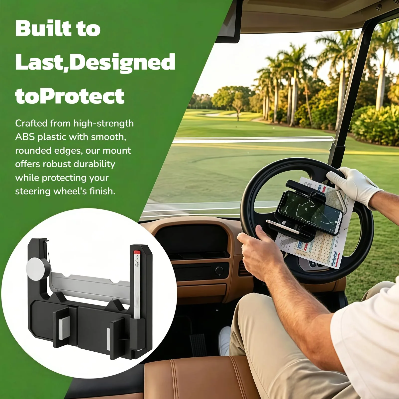Generic Golf Cart Steering Wheel Phone Holder image 3