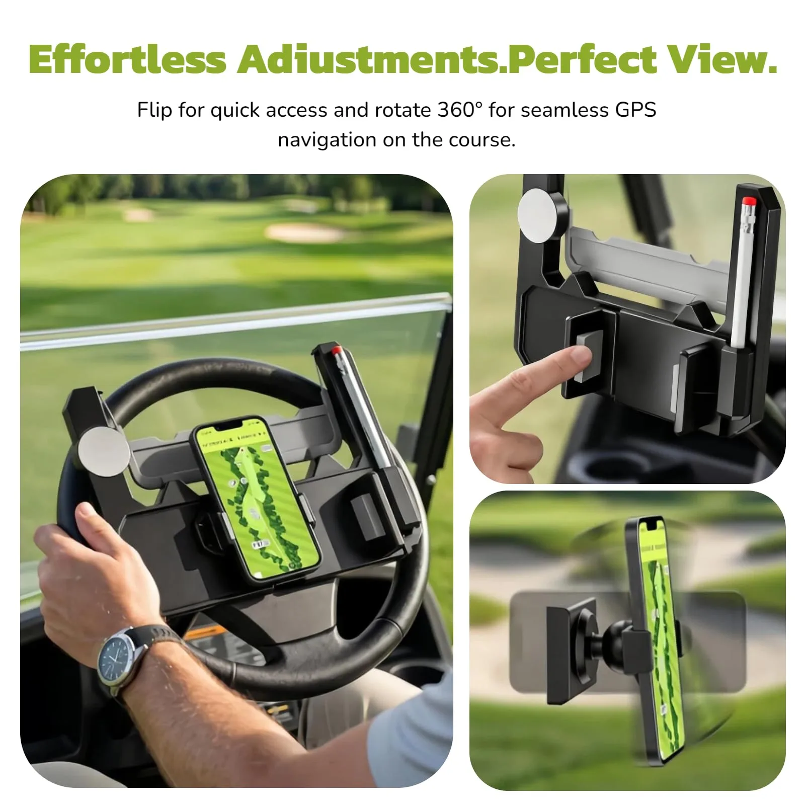 Generic Golf Cart Steering Wheel Phone Holder image 4