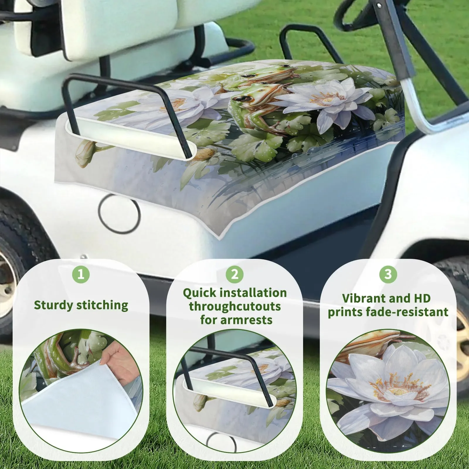Tiveruda Golf Cart Seat Cover for Double Seats image 3