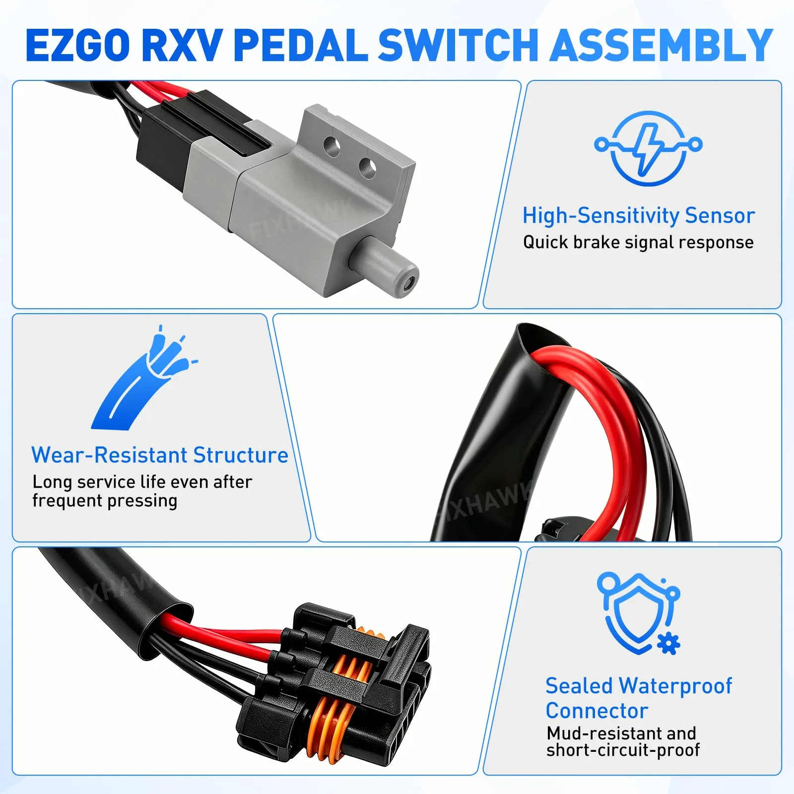FIXHAWK E-Z-GO RXV Accelerator Brake Pedal Switch image 4