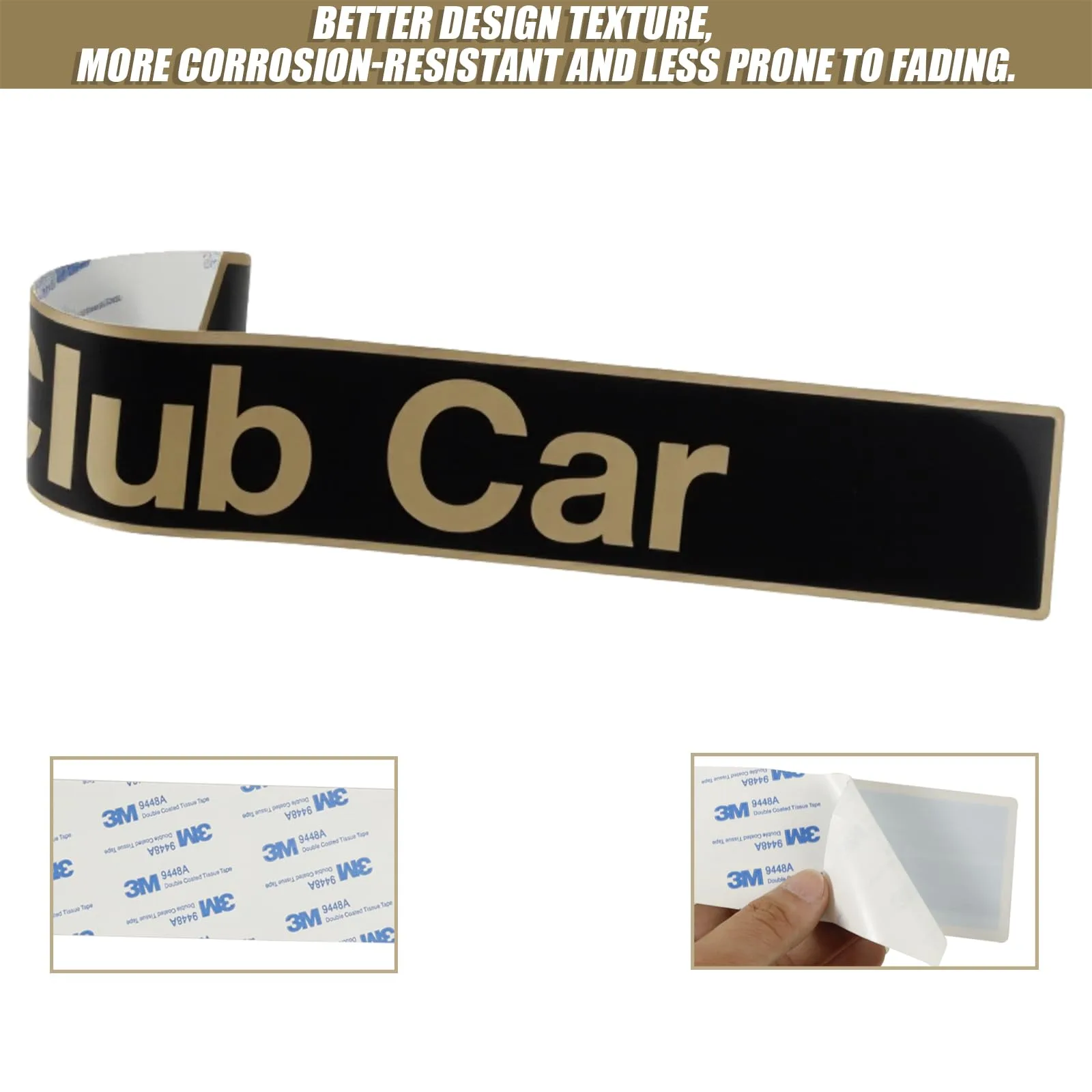 HOGUCAL Black Gold Name Plate Decal for Club Car Precedent image 2