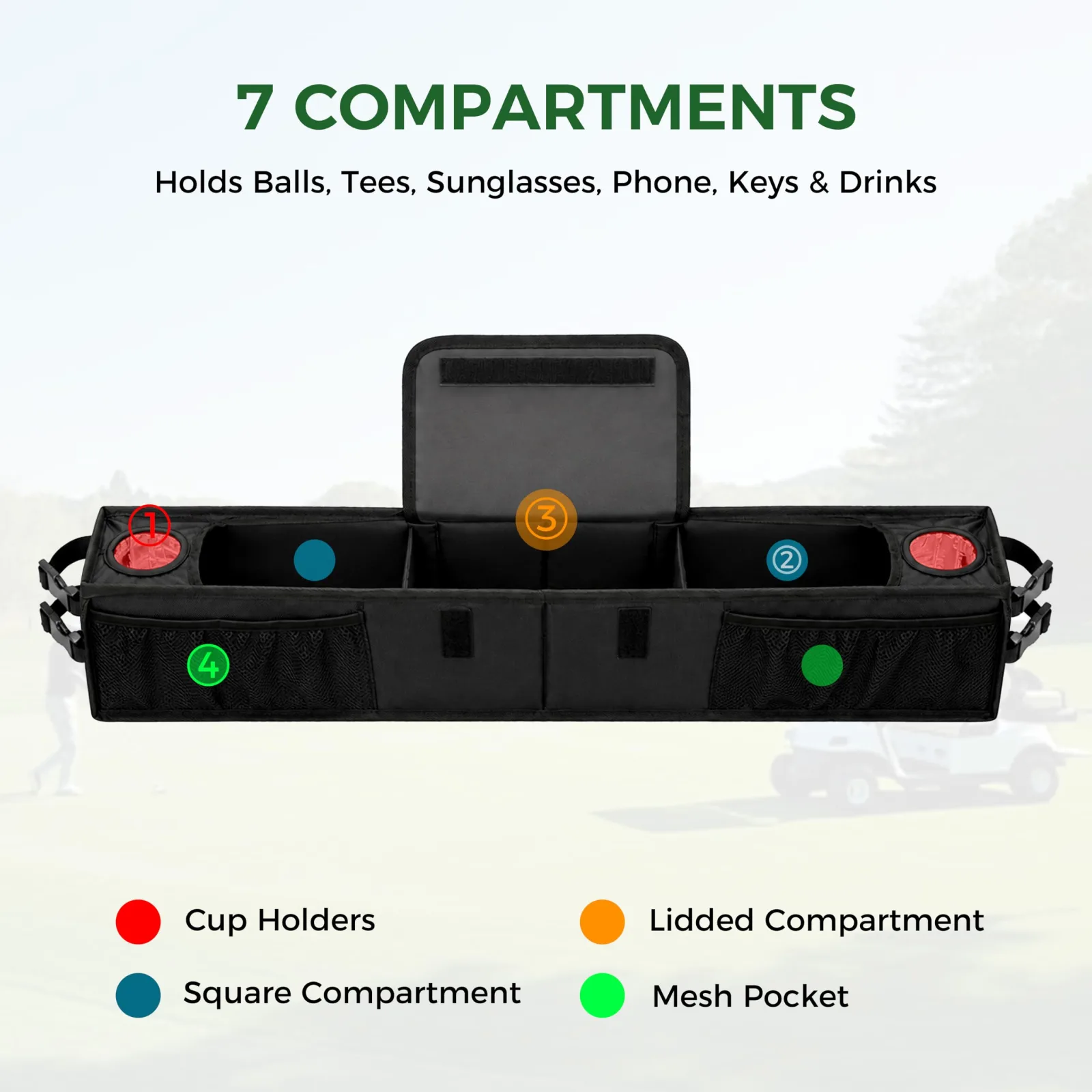 hillhub Golf Cart Front Storage Basket with Insulated Cooler image 3