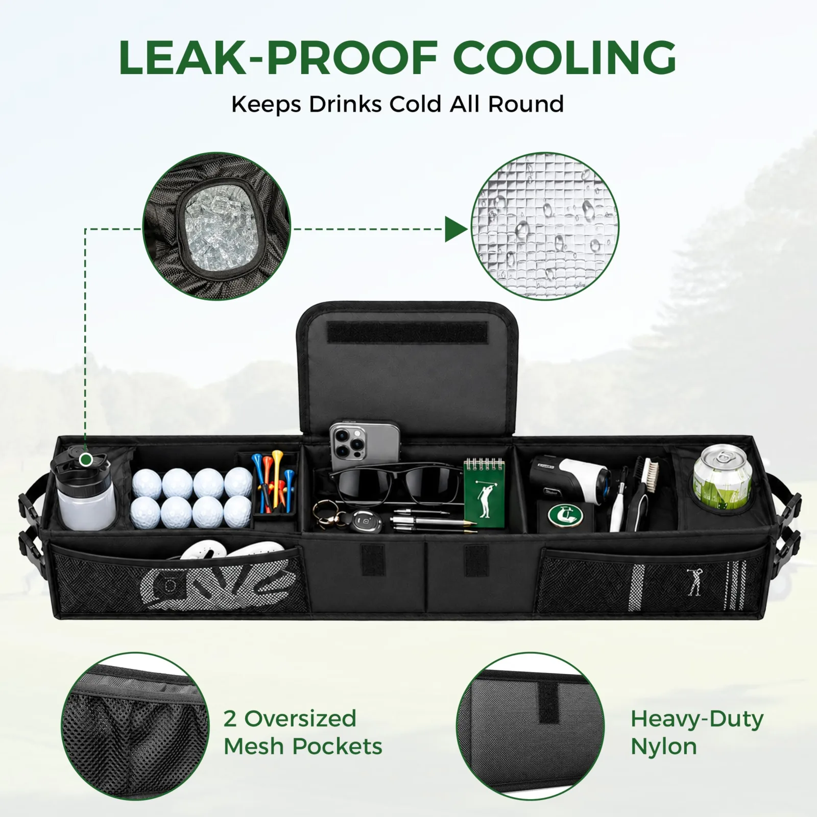 hillhub Golf Cart Front Storage Basket with Insulated Cooler image 4