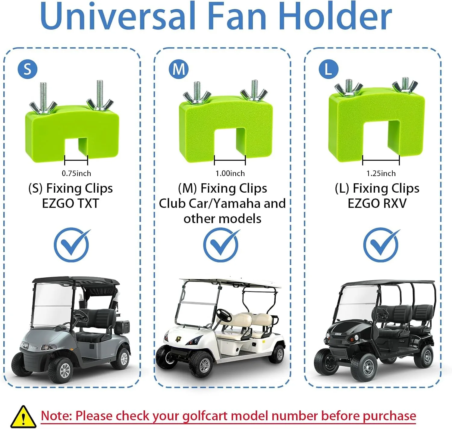 Generic 0.75-Inch Golf Cart Fan Mount for Ryobi PCL811 image 2