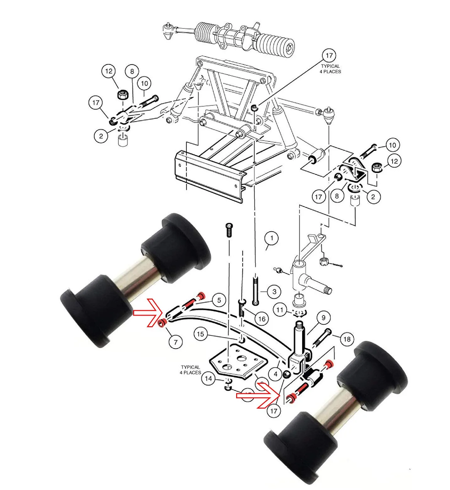 Dr.Acces Golf Cart Leaf Spring Bushing and Sleeve Kit image 4