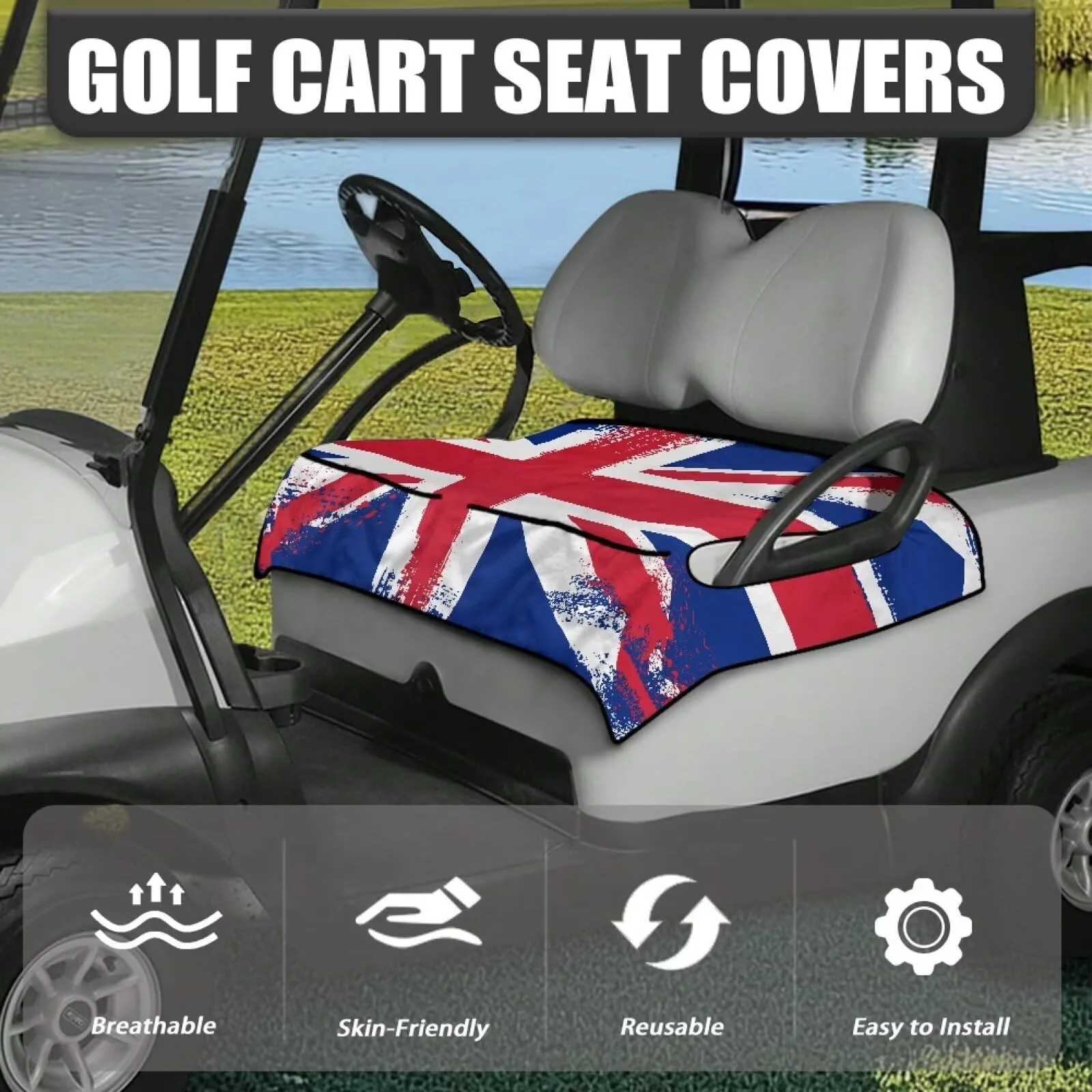 Quidrwyo Golf Cart Seat Cover for 2-Seat Carts image 3