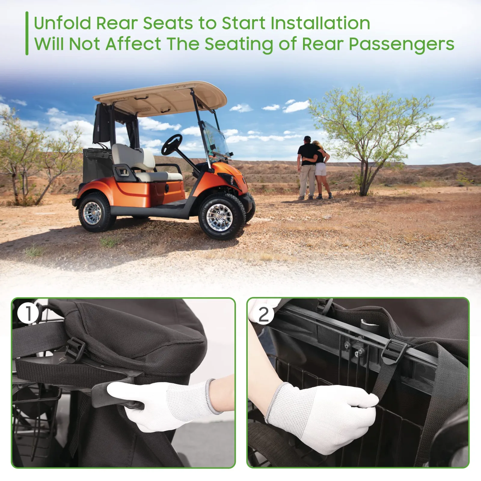 10L0L F25-K-02 Golf Cart Rear Bench Cargo Bag image 4