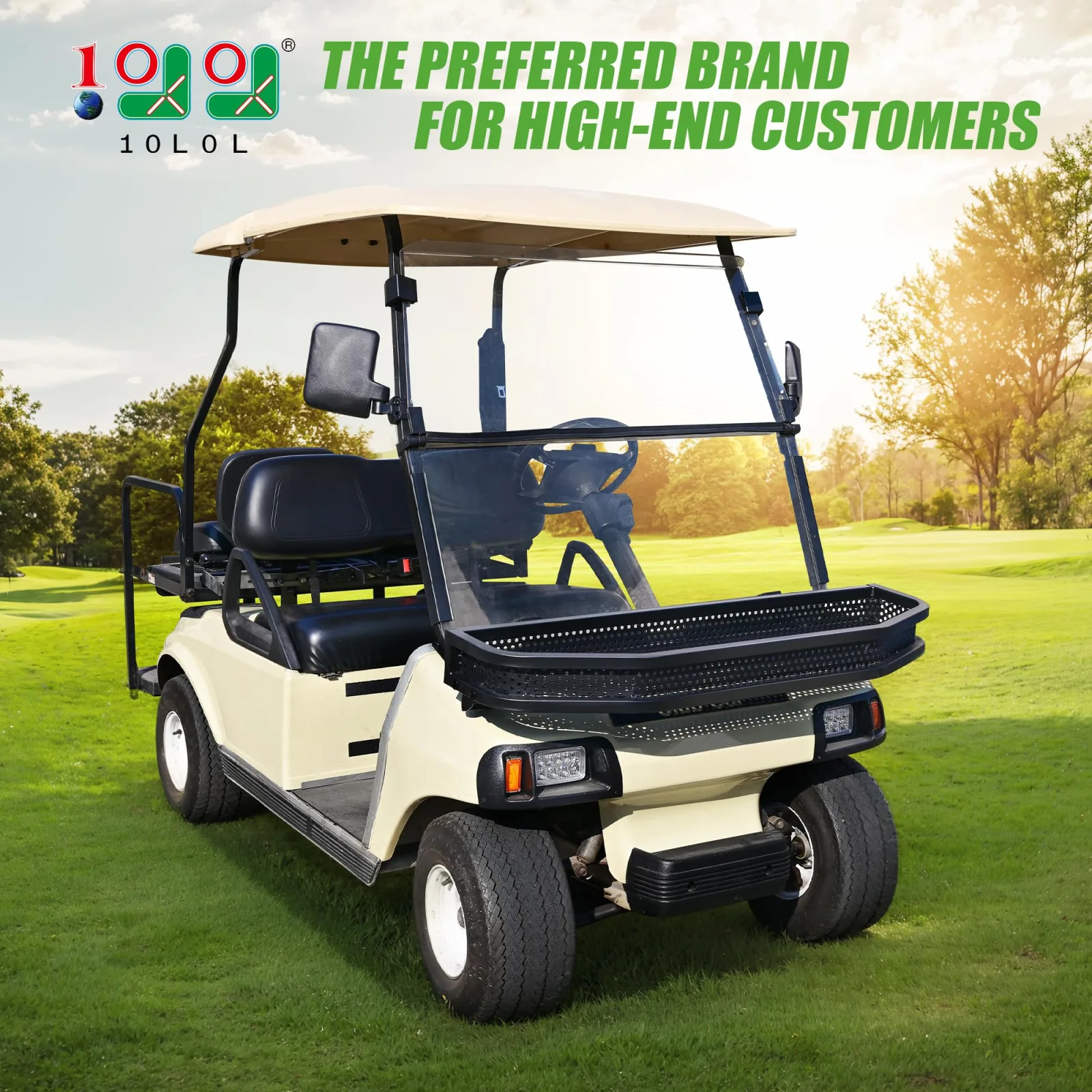 10L0L Front Cargo Basket for Club Car DS Golf Carts image 2