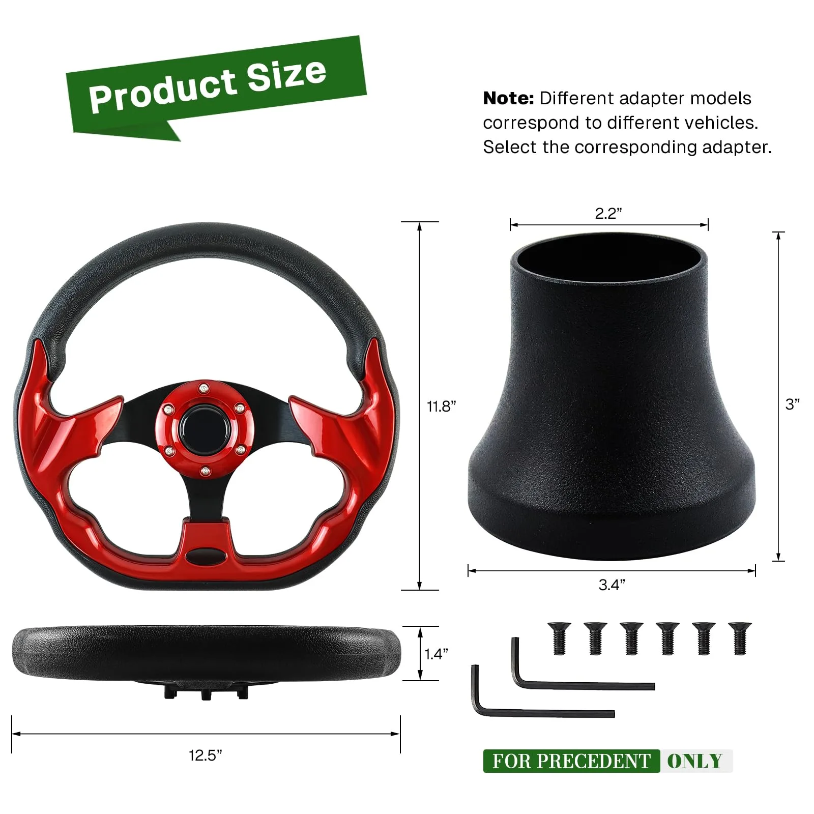 VOONKE Steering Wheel Adapter for Club Car Precedent image 2