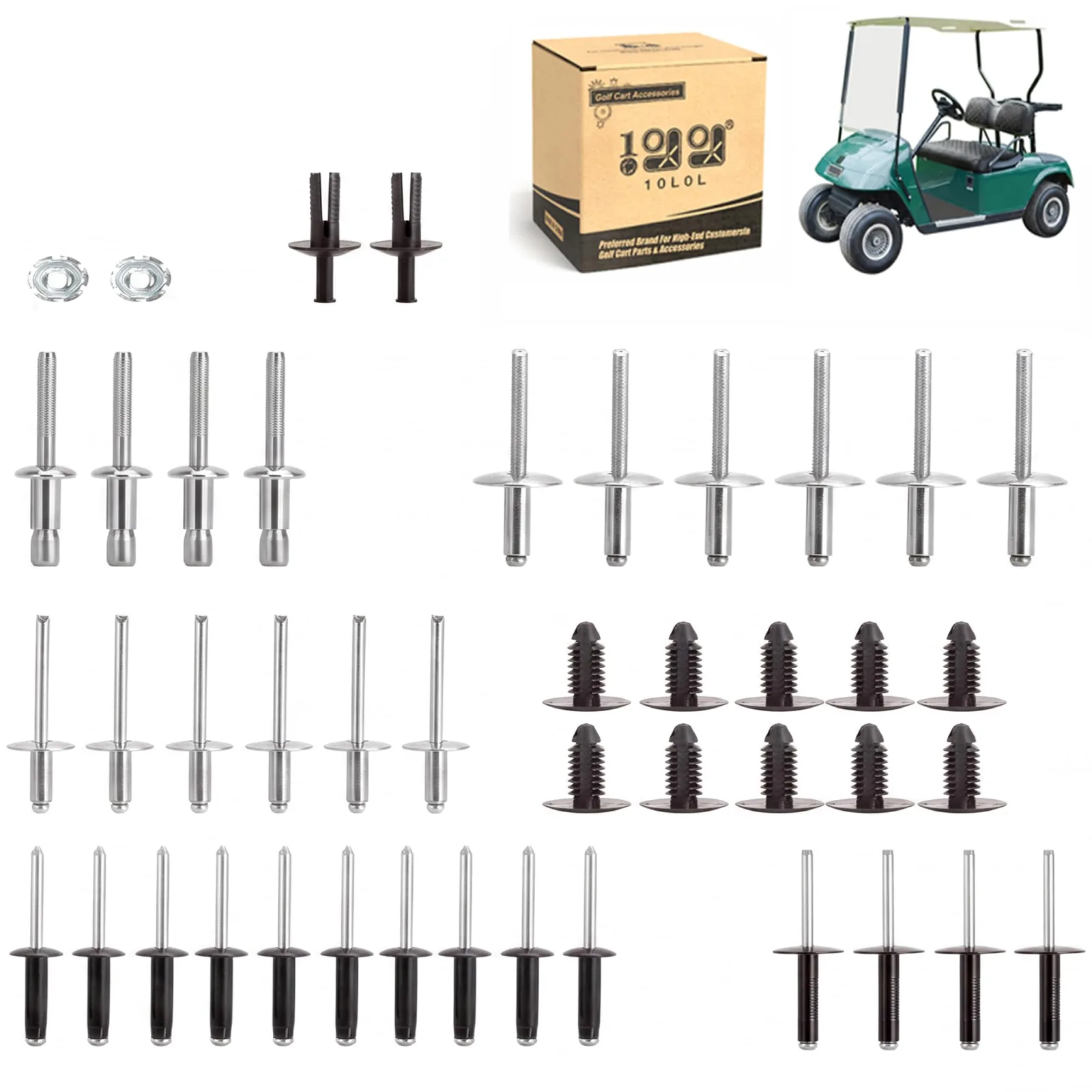 10L0L Body Rivet Kit for E-Z-GO TXT Golf Carts