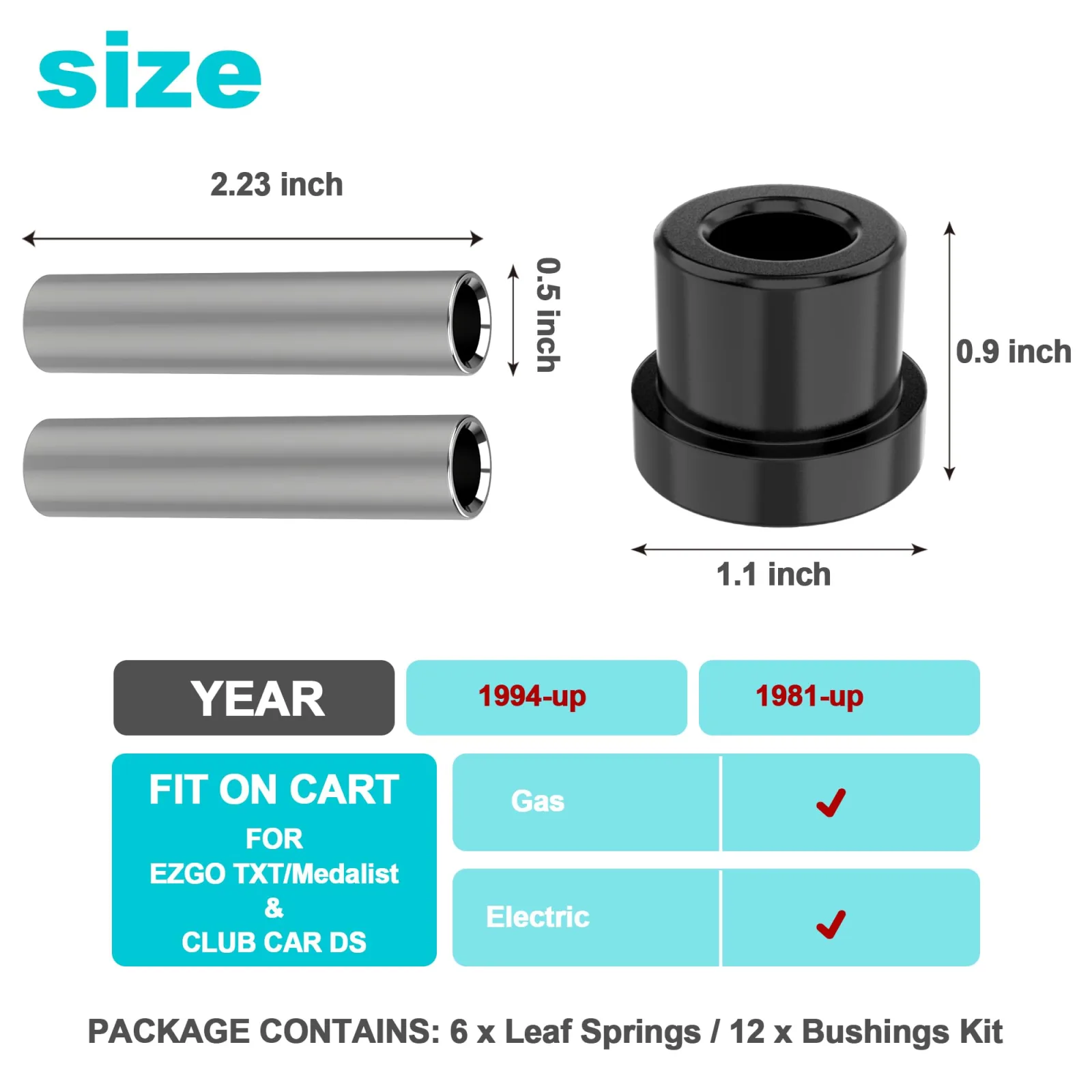 10L0L Rear Leaf Spring Bushing Kit 00039-D image 4