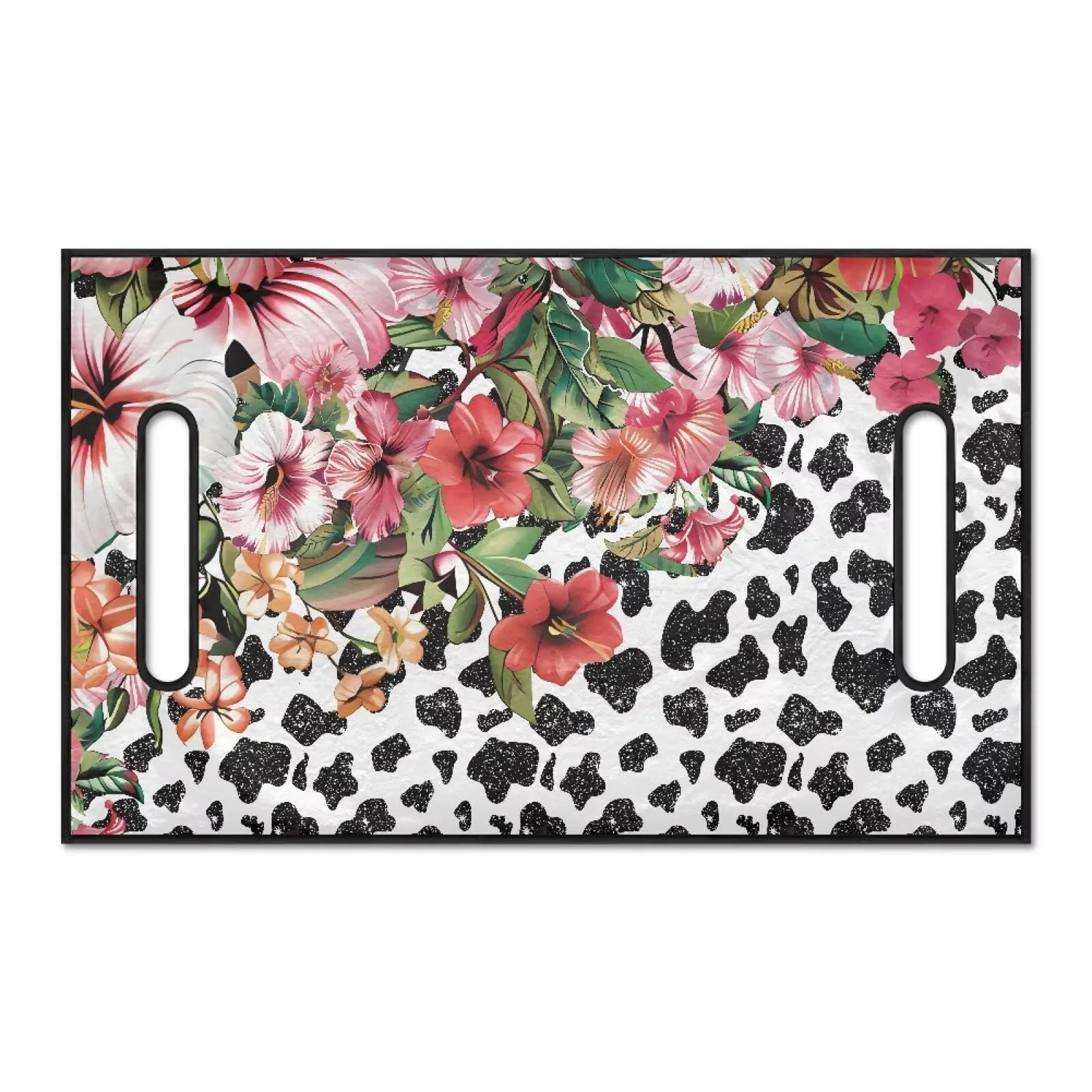 TODIYADDU Hibiscus Cow Print Golf Cart Seat Cover – 50 x 30.9 in