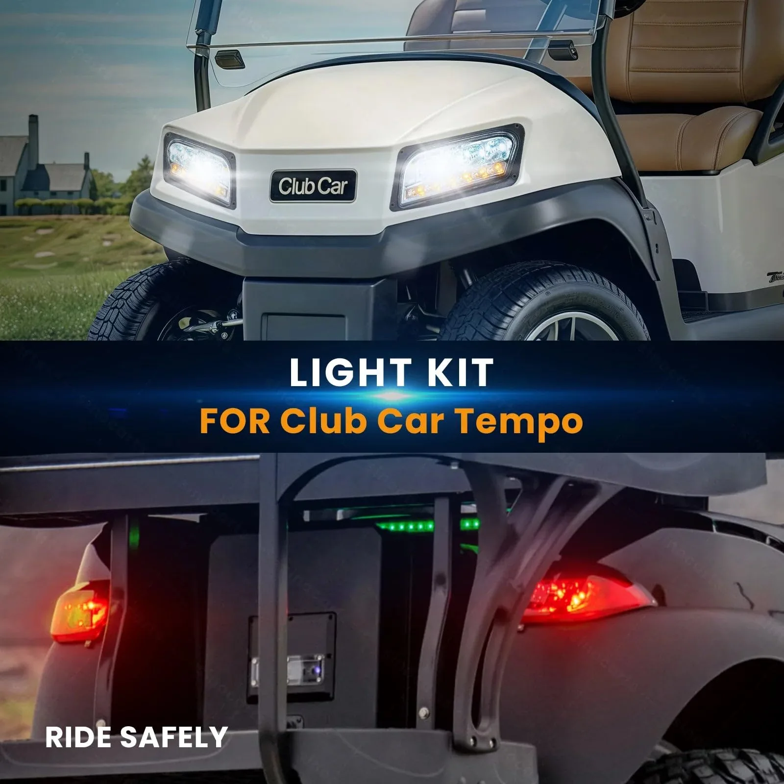 Rainier Parts Club Car Tempo LED Deluxe Light Kit 12-48V image 2