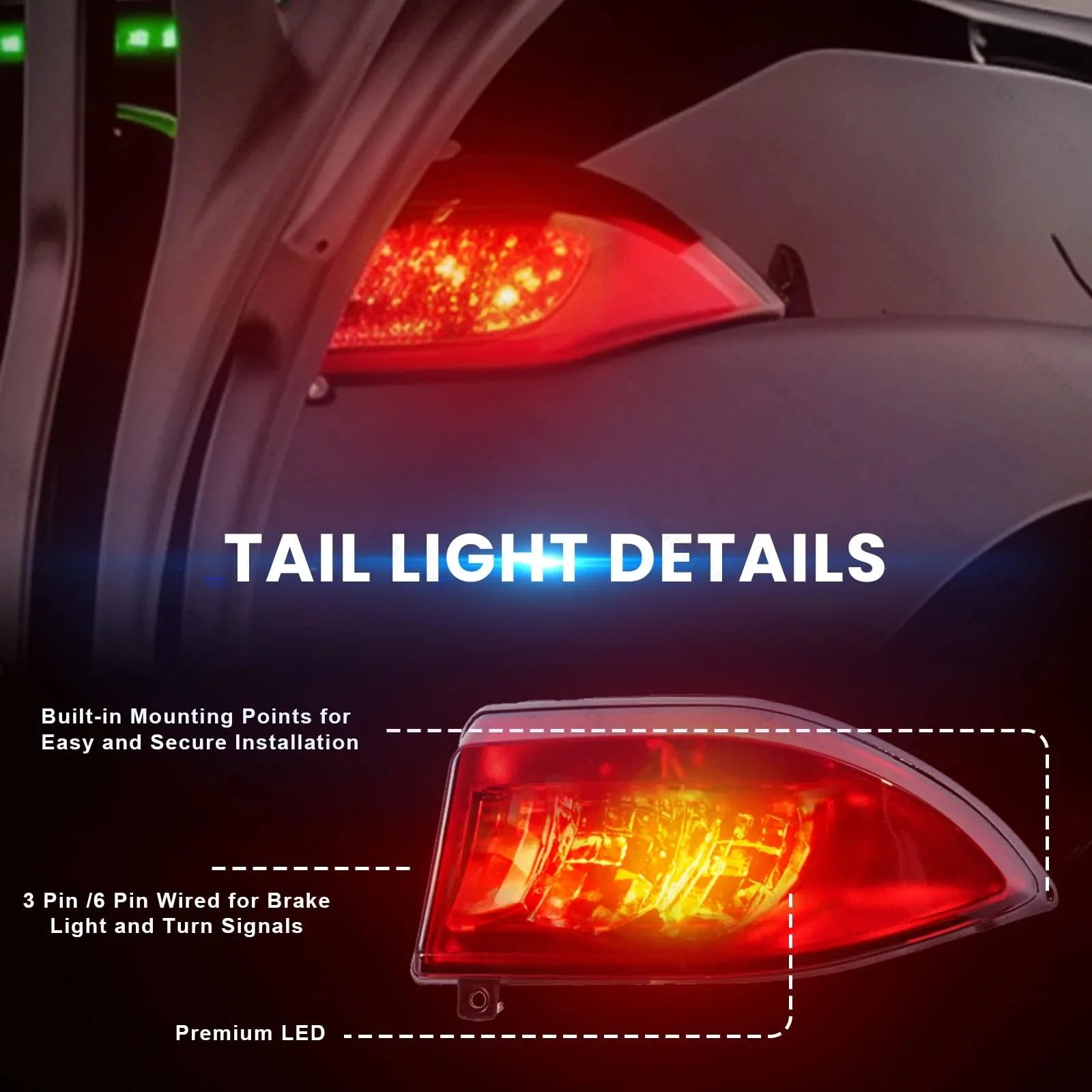 Rainier Parts Club Car Tempo LED Deluxe Light Kit 12-48V image 4