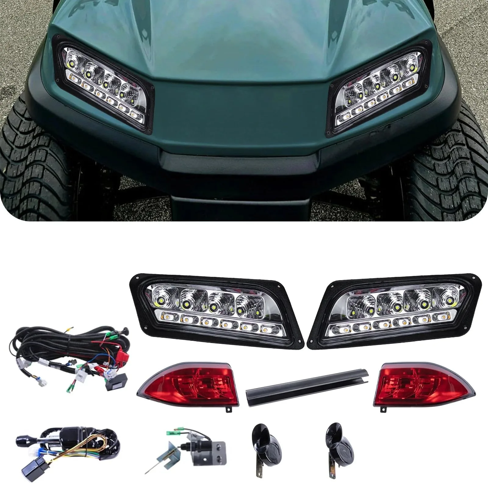 Rainier Parts Club Car Tempo LED Deluxe Light Kit 12-48V