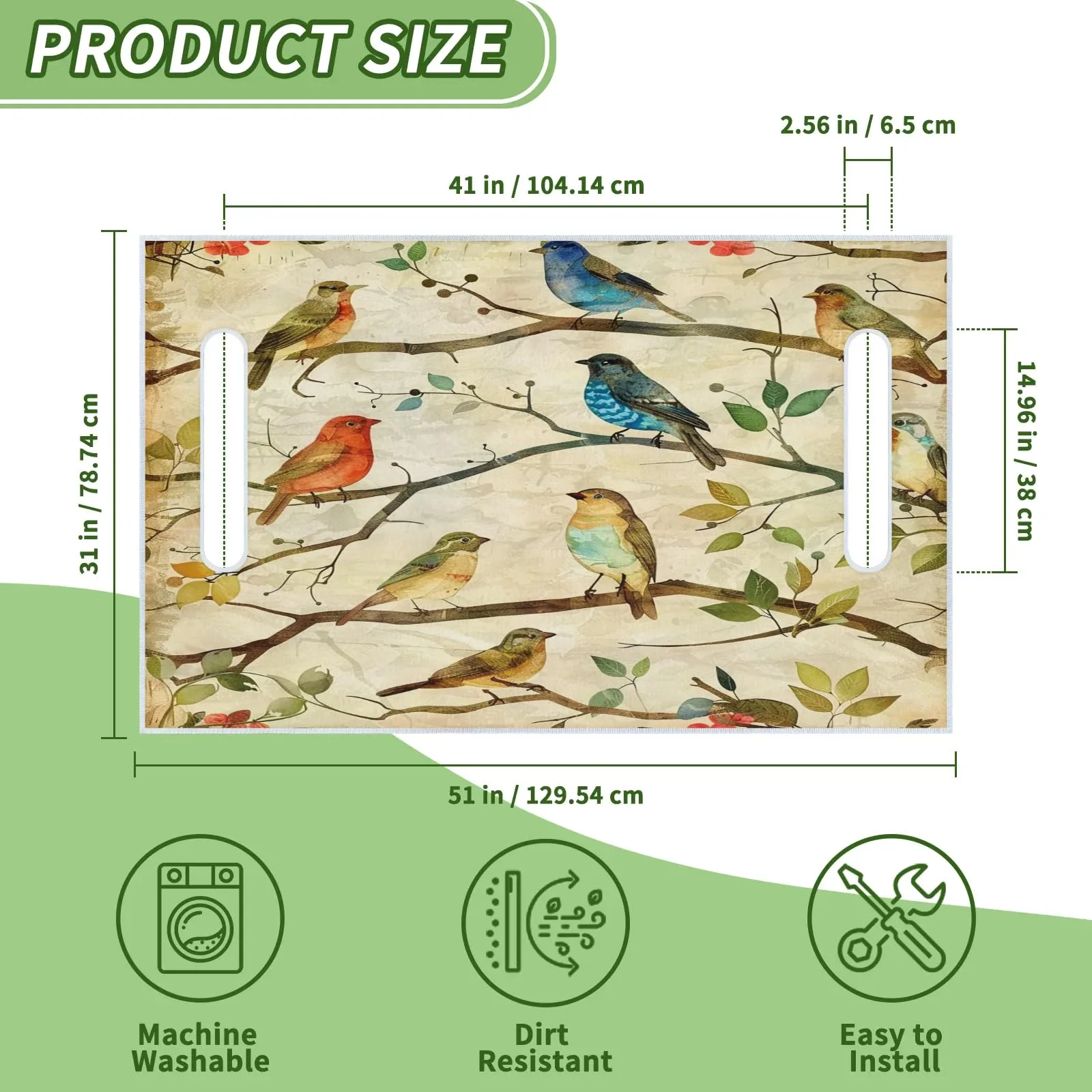 Tiveruda Colorful Bird Golf Cart Seat Cover 51 x 31 in image 2