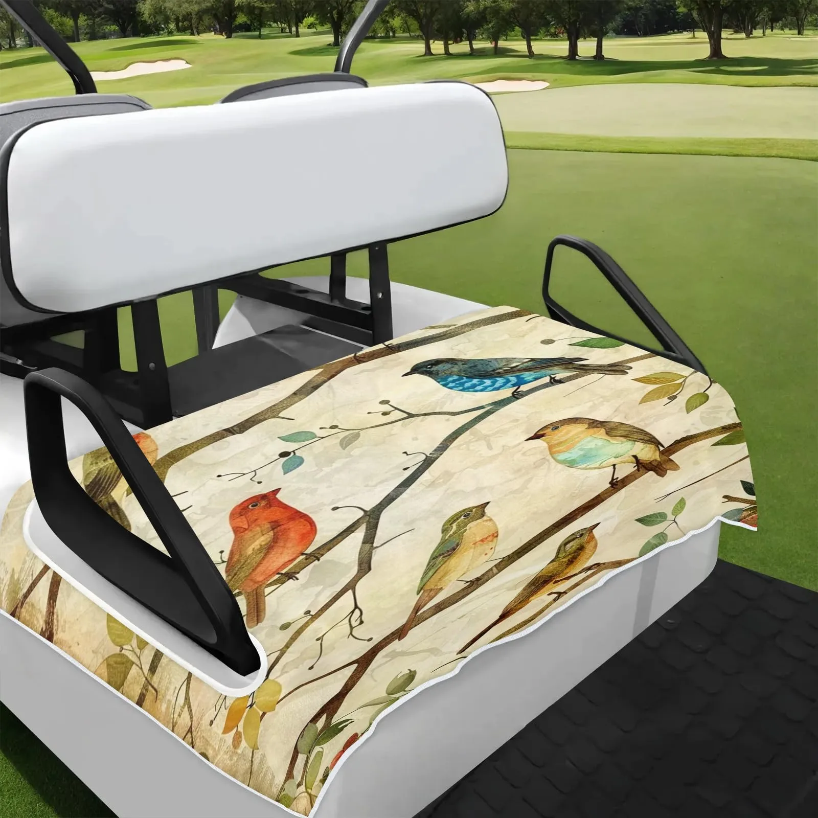 Tiveruda Colorful Bird Golf Cart Seat Cover 51 x 31 in