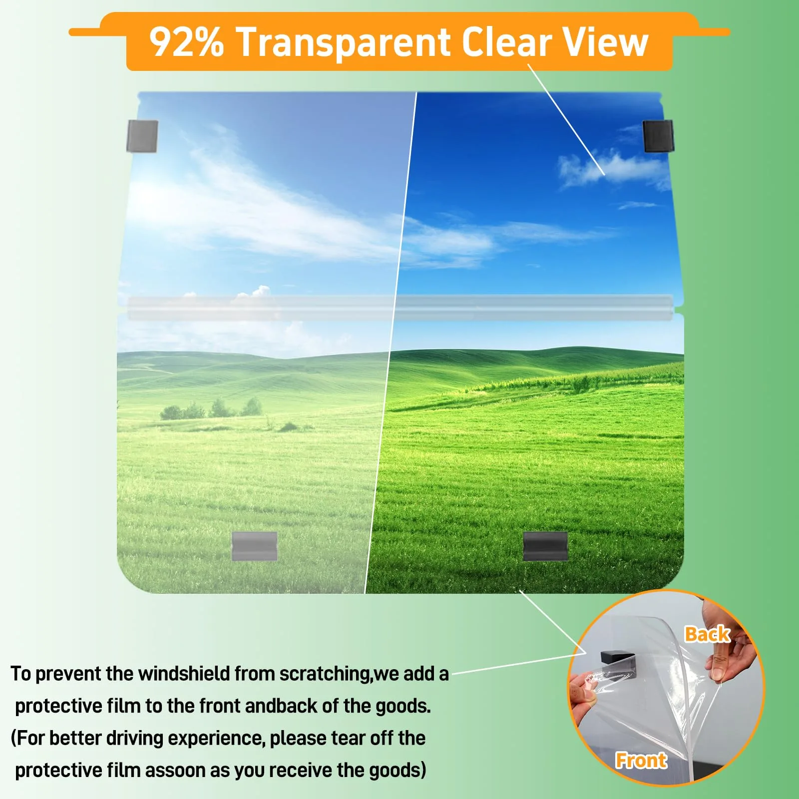RIZINKART Club Car DS Fold-Down Windshield 5mm (2000+) image 4