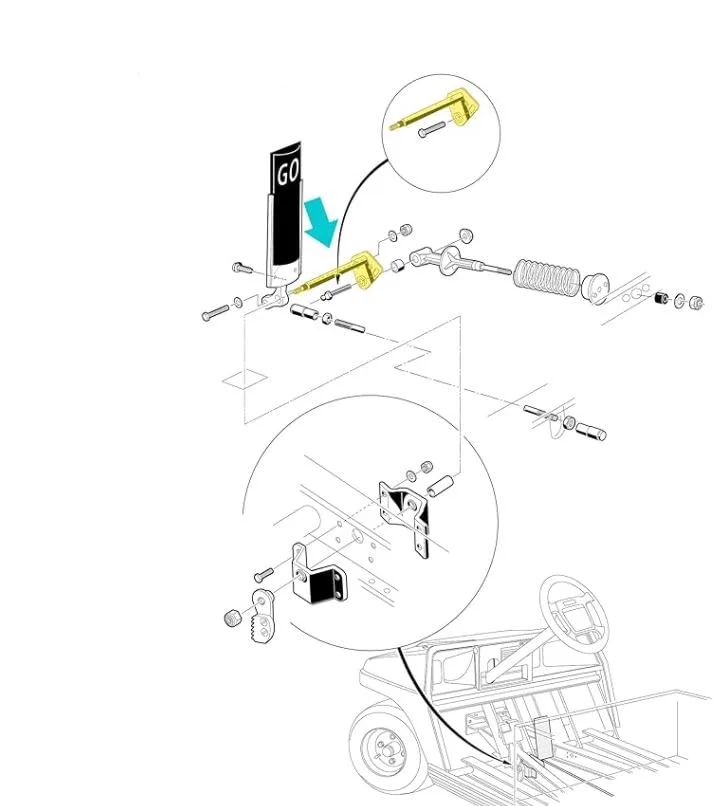 3G Accelerator Pivot Rod Assembly for Club Car DS image 2