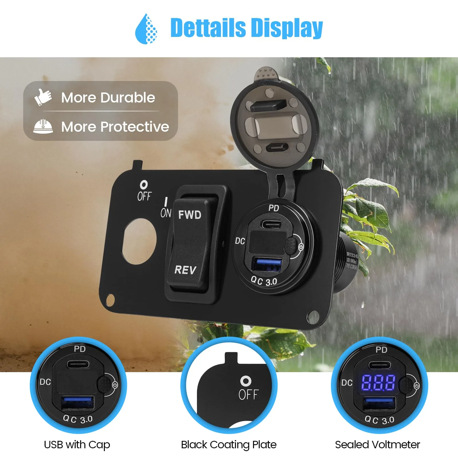 briidea 3-in-1 E-Z-GO Golf Cart Control Panel image 4