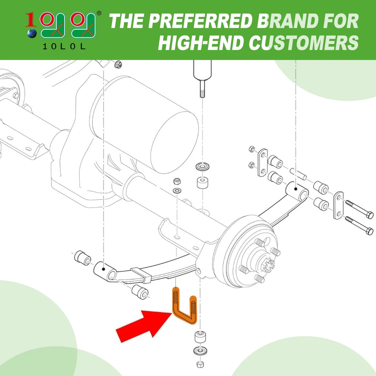 10L0L Rear Leaf Spring U-Bolts for E-Z-GO TXT image 2