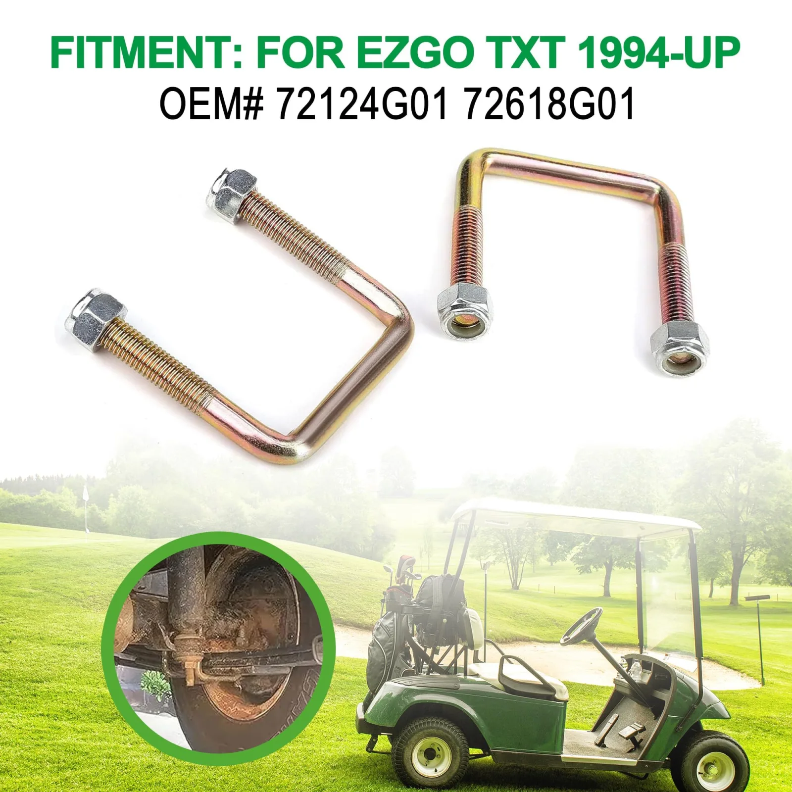 10L0L Rear Leaf Spring U-Bolts for E-Z-GO TXT image 3