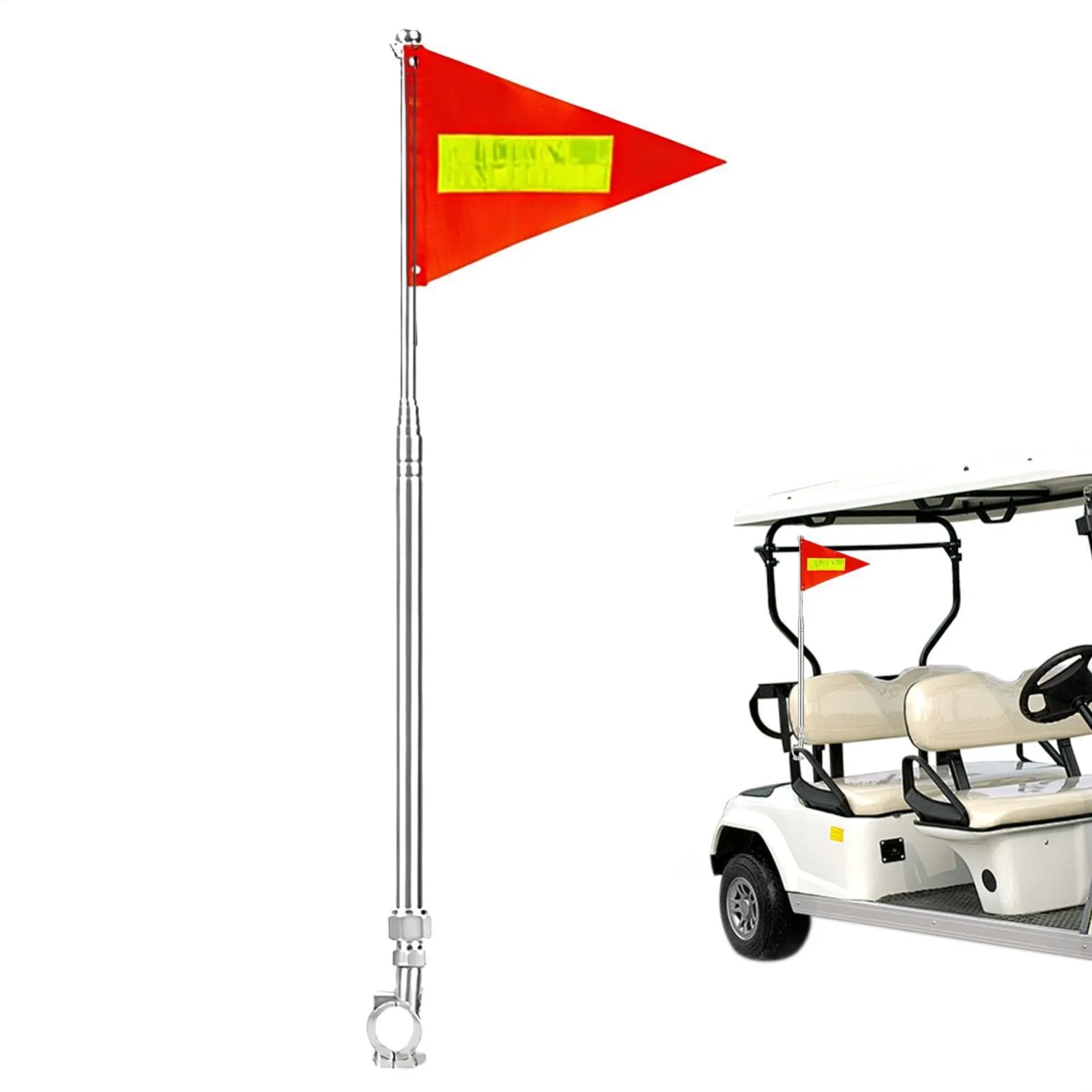 Generic Retractable Reflective Golf Cart Safety Flag