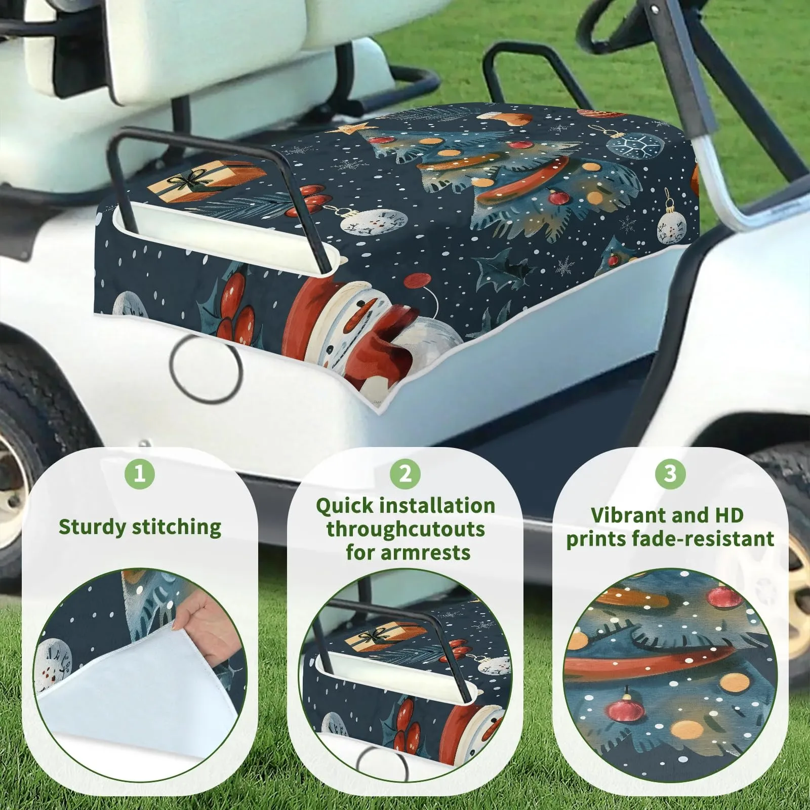 Tiveruda Golf Cart Seat Cover for Double Seats 51 x 31 in image 3