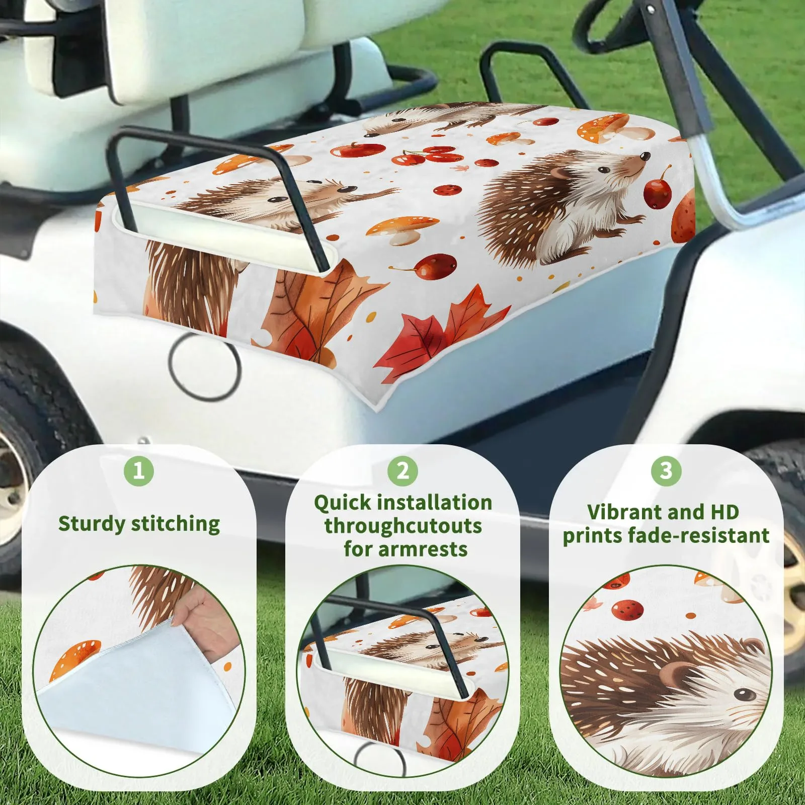 Tiveruda Golf Cart Seat Cover for Double Seats image 3