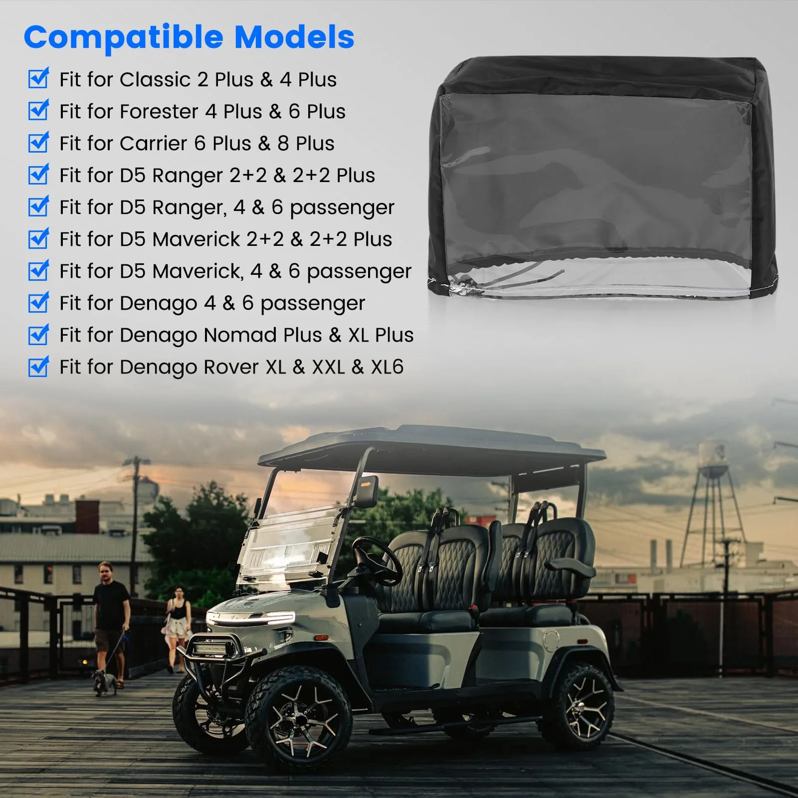 HPEVA Touchscreen Cover for Evolution and Denago Golf Carts image 2