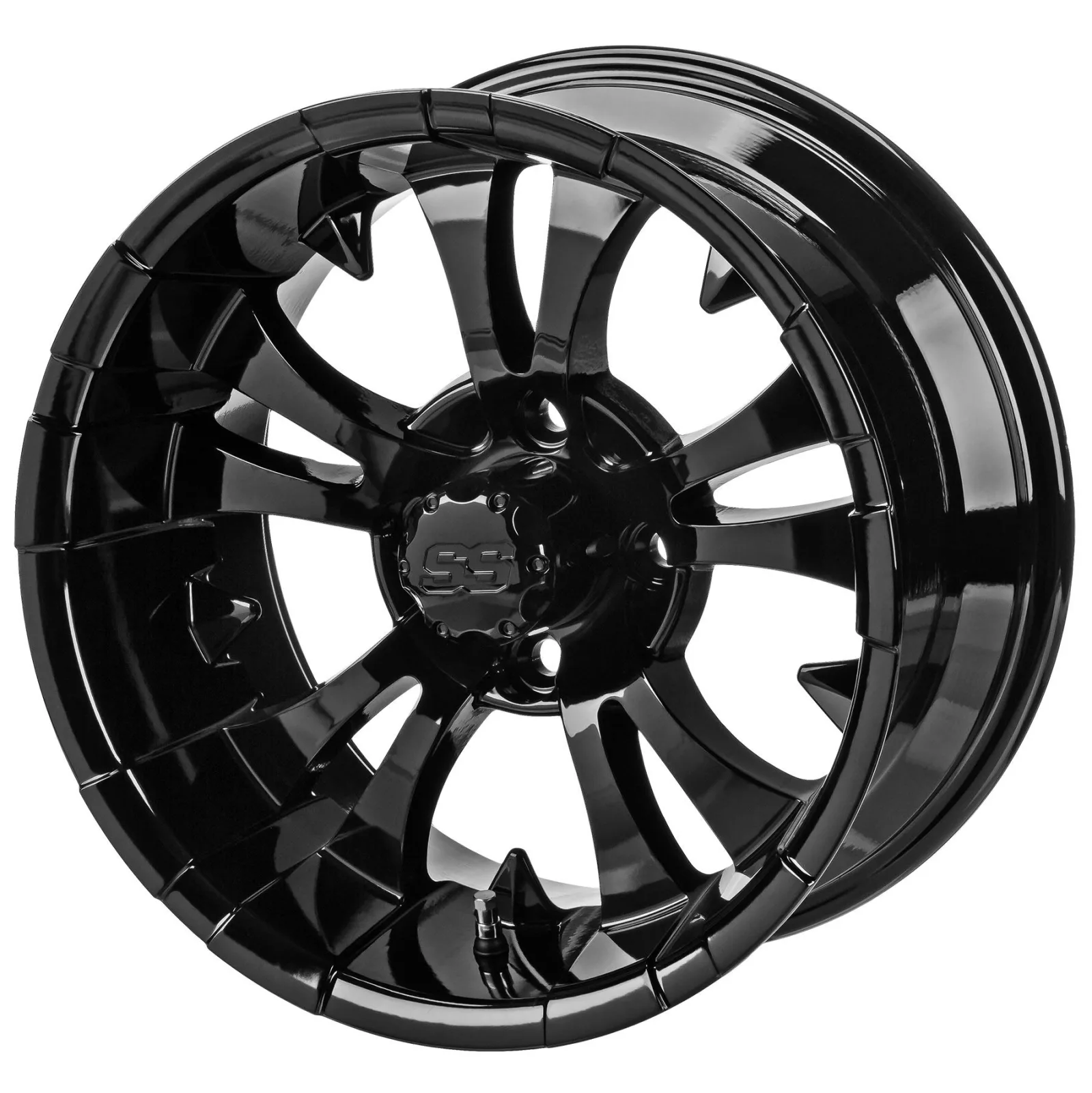 RM Cart Warlock 14-Inch Glossy Black Golf Cart Wheel