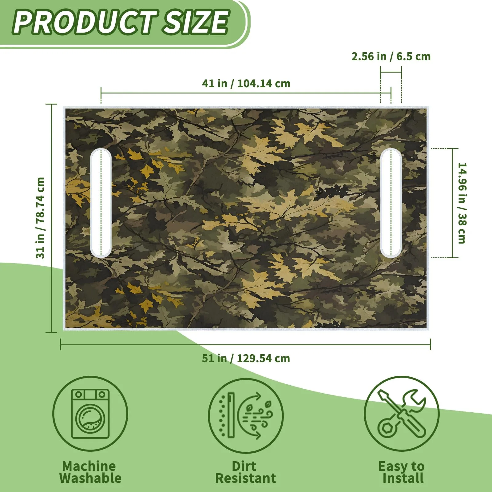 Tiveruda Camouflage Golf Cart Seat Cover, 51 x 31 in image 2